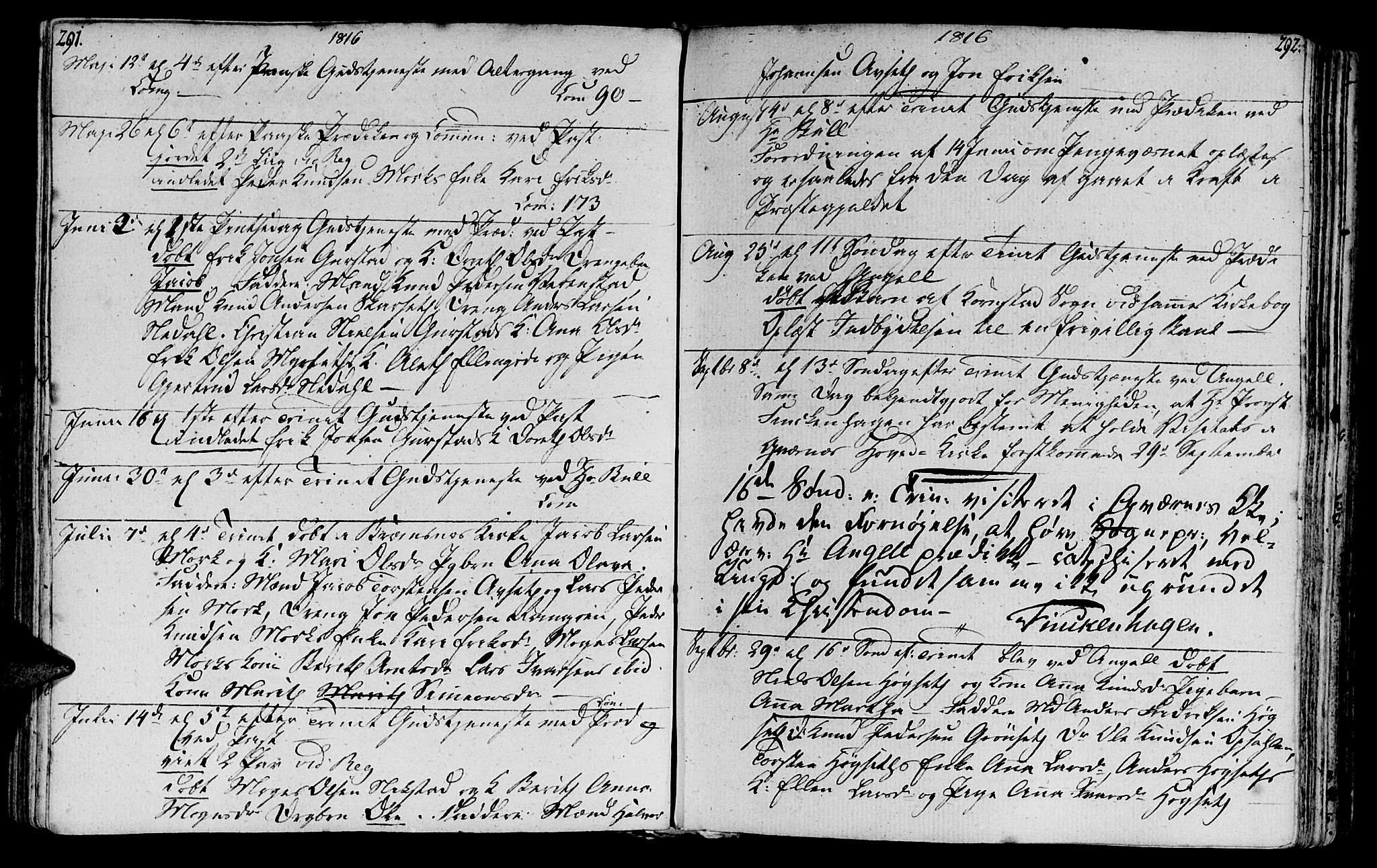 Ministerialprotokoller, klokkerbøker og fødselsregistre - Møre og Romsdal, AV/SAT-A-1454/568/L0799: Parish register (official) no. 568A08, 1780-1819, p. 291-292