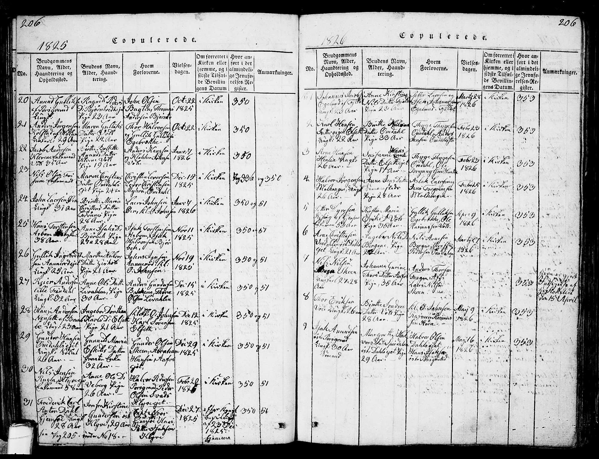 Solum kirkebøker, SAKO/A-306/G/Ga/L0001: Parish register (copy) no. I 1, 1814-1833, p. 206