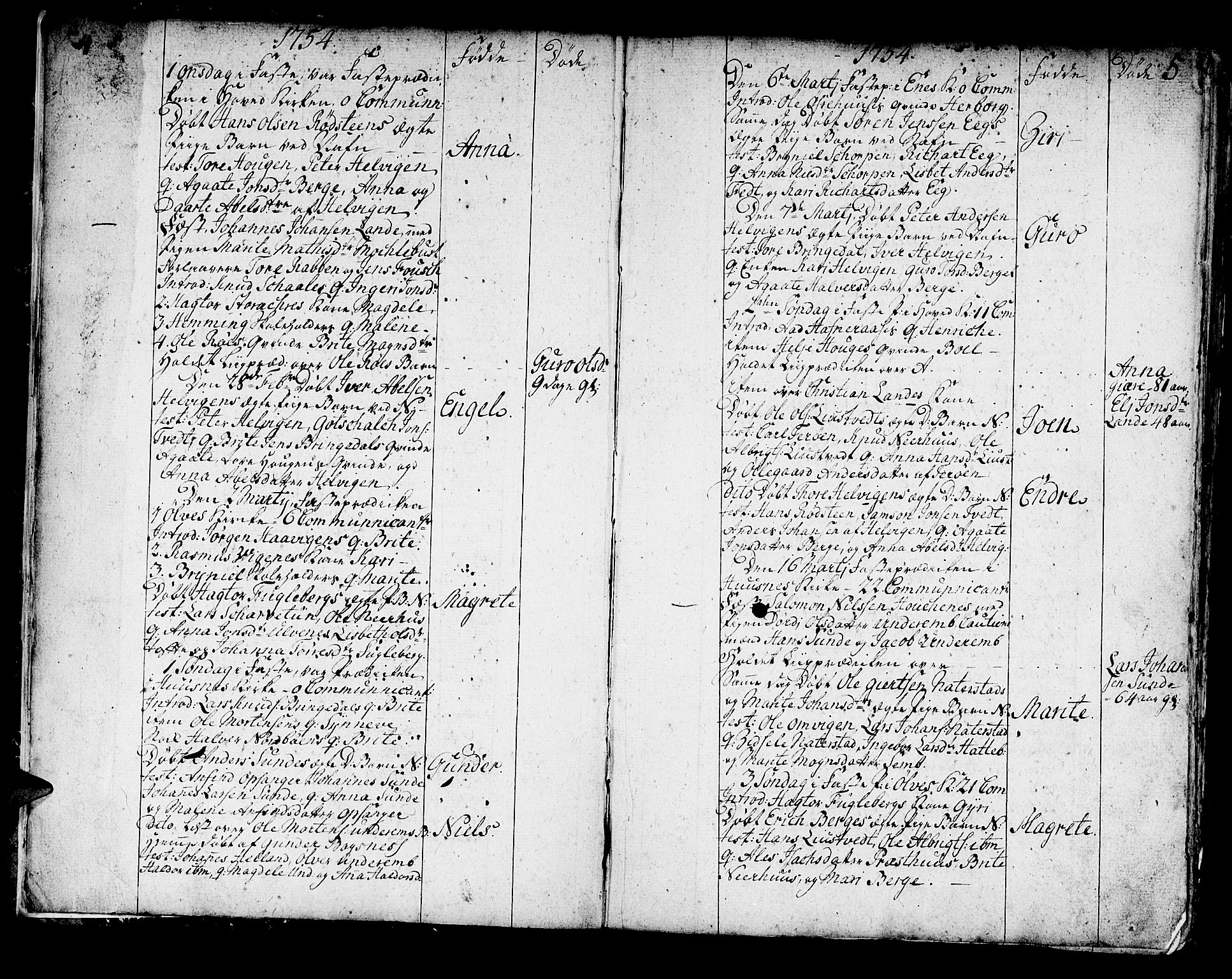 Kvinnherad sokneprestembete, SAB/A-76401/H/Haa: Parish register (official) no. A 3, 1754-1777, p. 4-5
