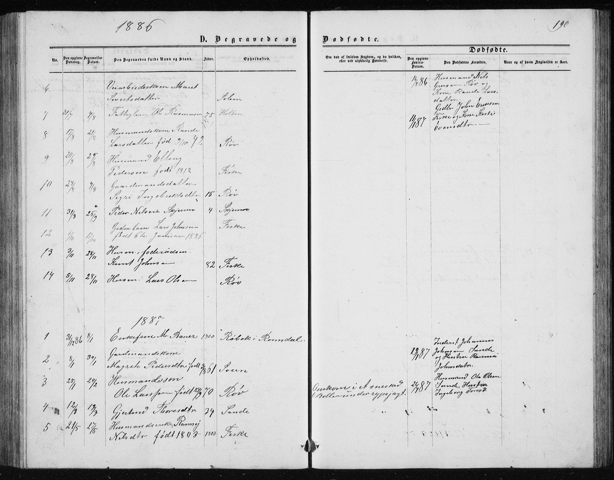 Ministerialprotokoller, klokkerbøker og fødselsregistre - Møre og Romsdal, AV/SAT-A-1454/597/L1064: Parish register (copy) no. 597C01, 1866-1898, p. 190