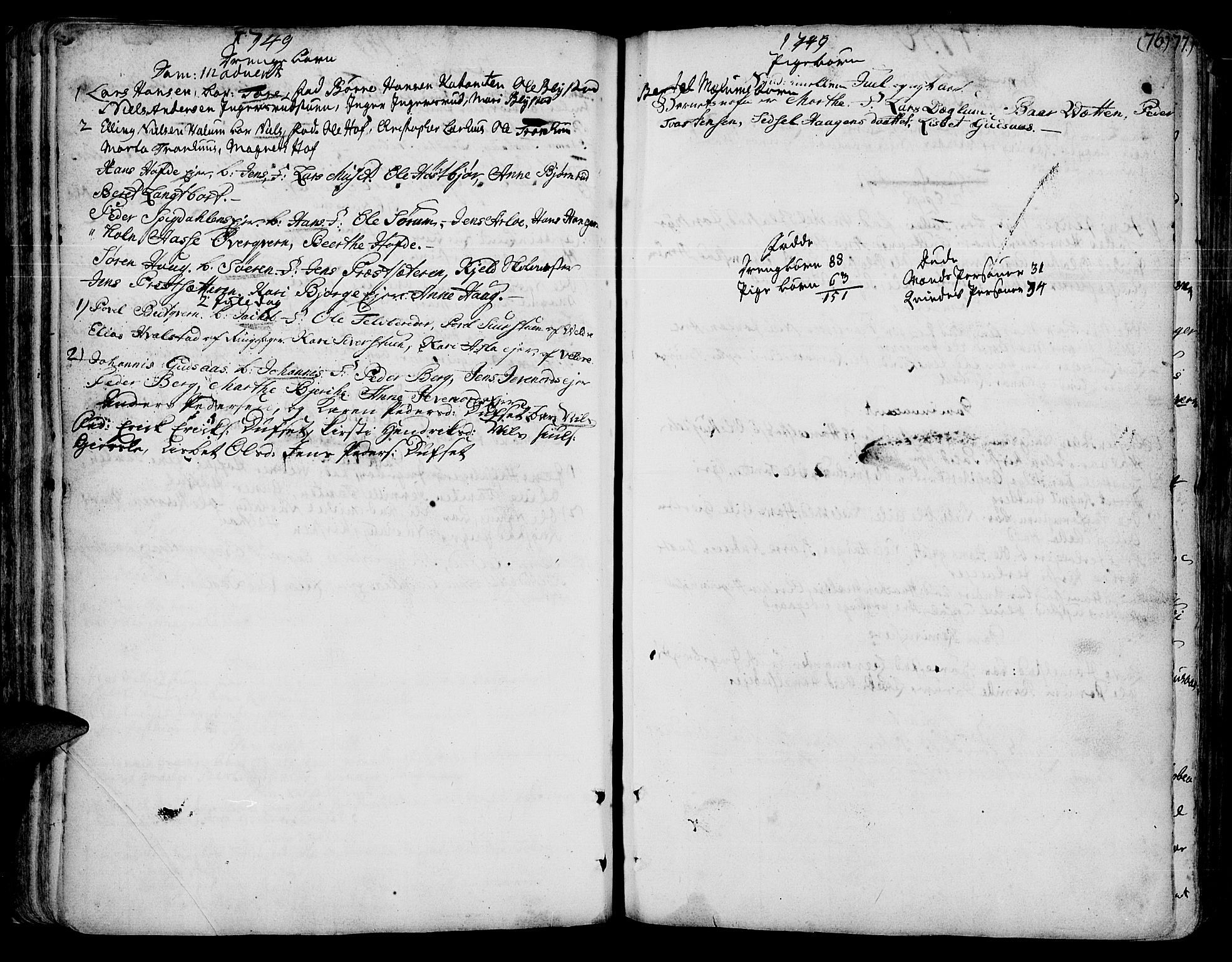 Vang prestekontor, Hedmark, AV/SAH-PREST-008/H/Ha/Haa/L0003: Parish register (official) no. 3, 1734-1809, p. 76