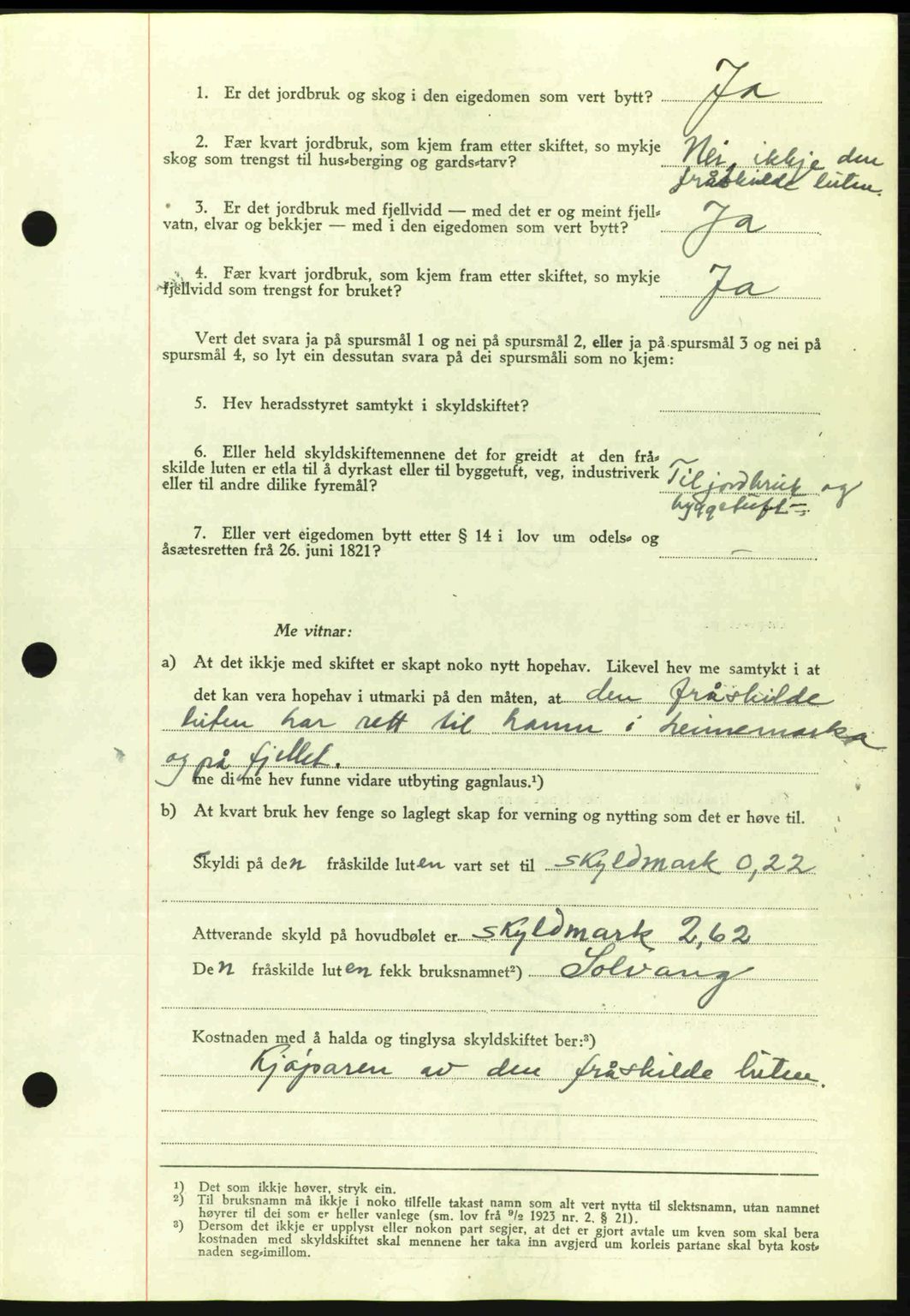 Romsdal sorenskriveri, AV/SAT-A-4149/1/2/2C: Mortgage book no. A15, 1943-1944, Diary no: : 2124/1943