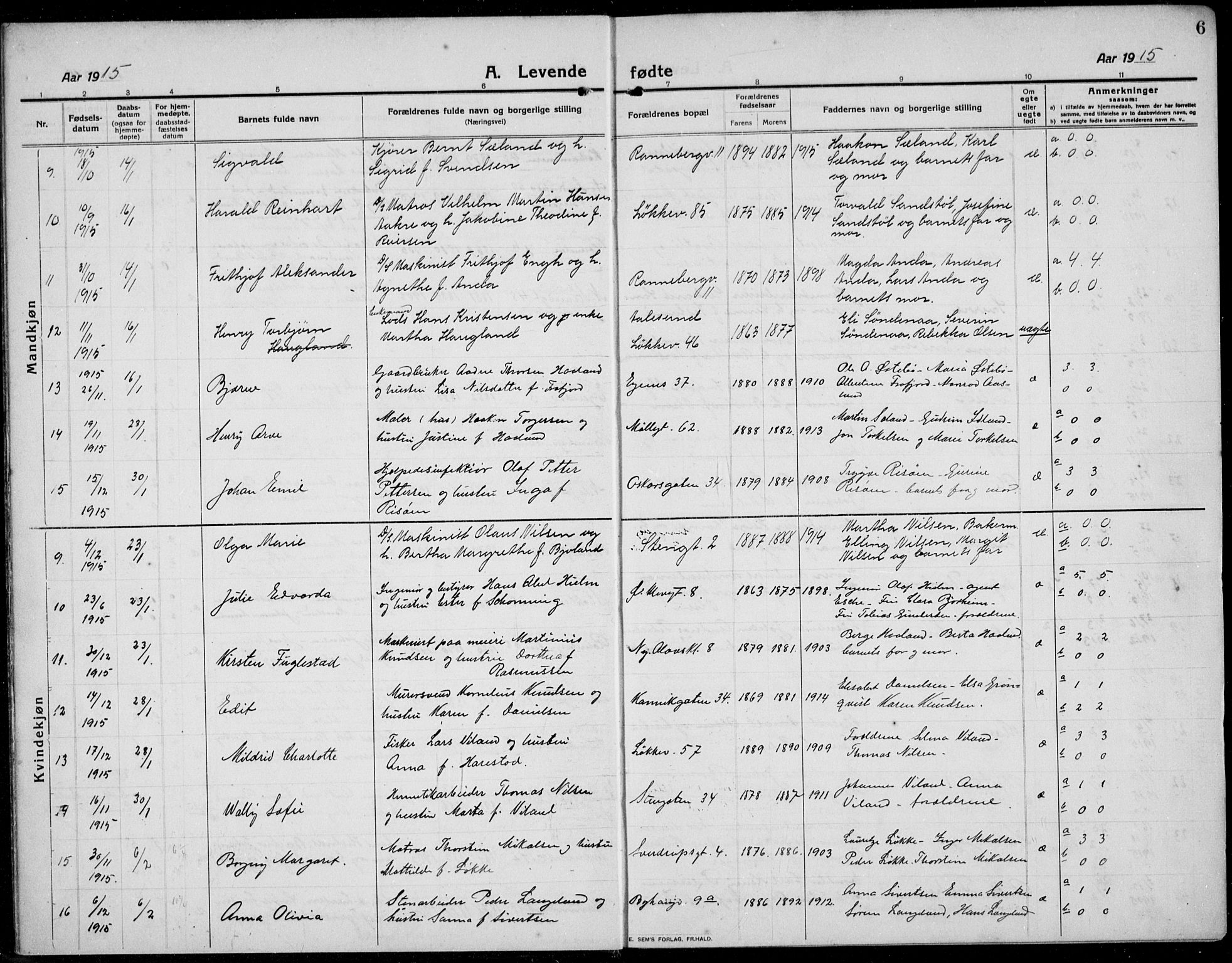 Domkirken sokneprestkontor, AV/SAST-A-101812/001/30/30BB/L0019: Parish register (copy) no. B 19, 1915-1932, p. 6