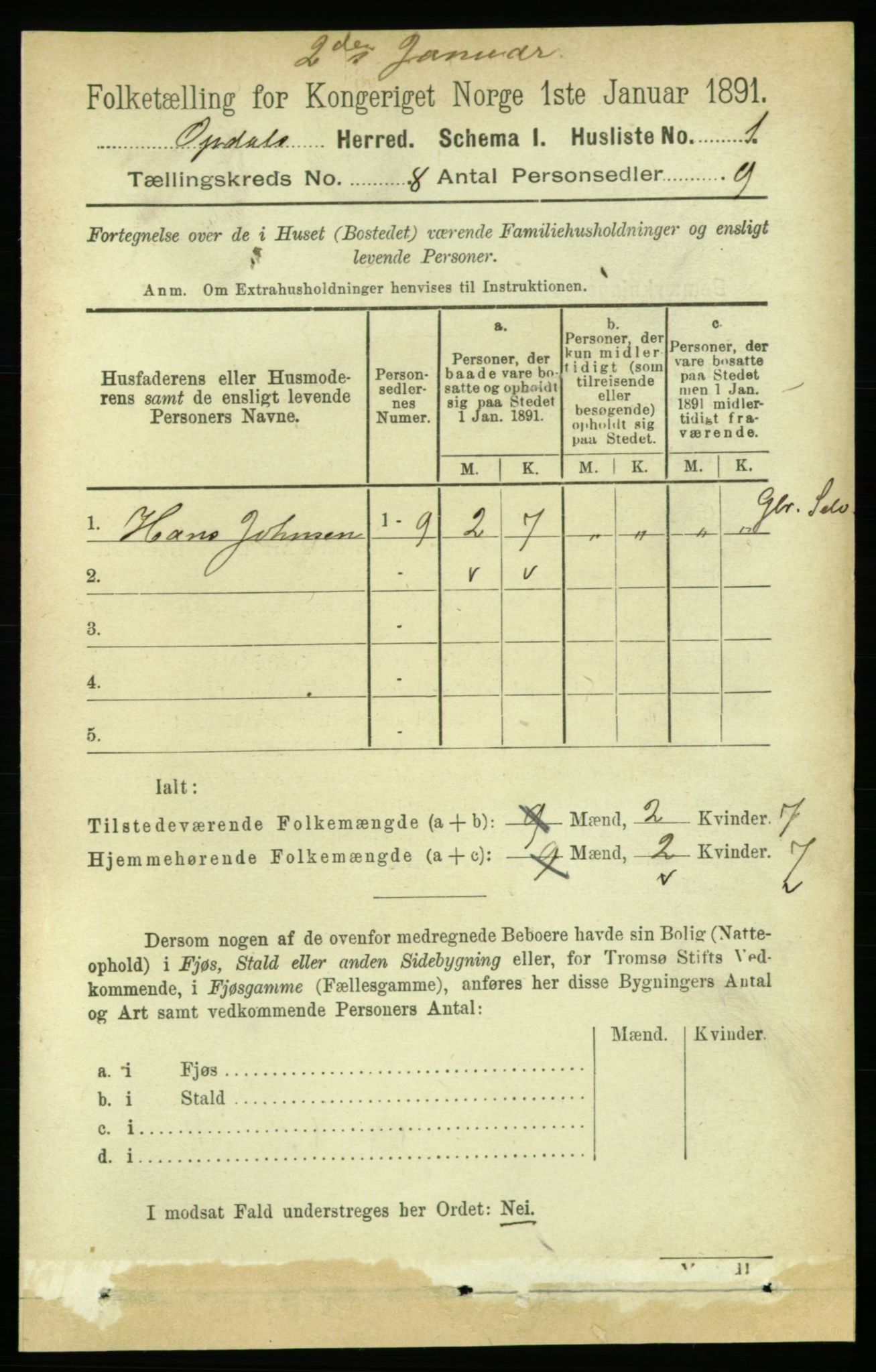 RA, 1891 census for 1634 Oppdal, 1891, p. 4050