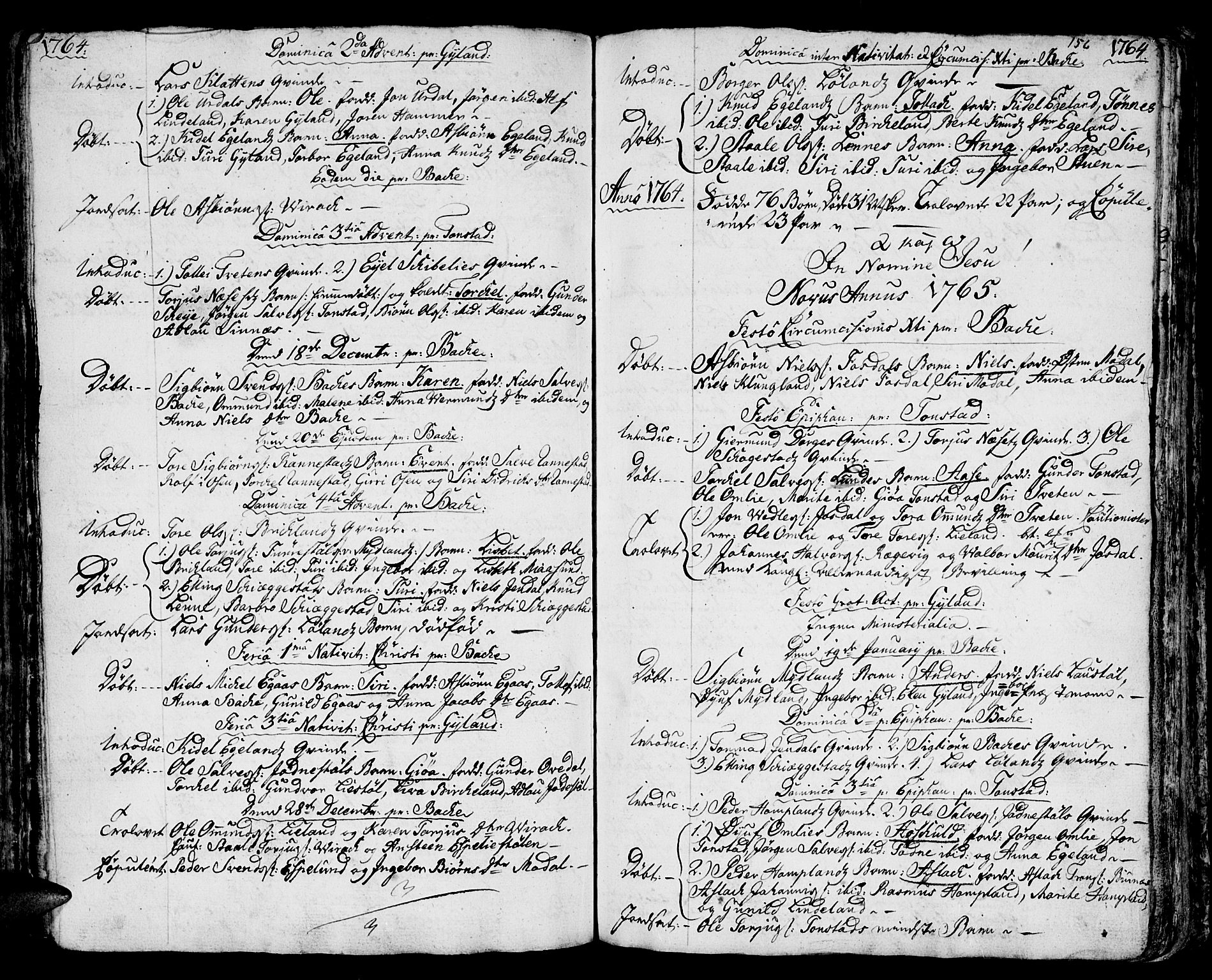 Bakke sokneprestkontor, SAK/1111-0002/F/Fa/Faa/L0001: Parish register (official) no. A 1, 1741-1780, p. 156