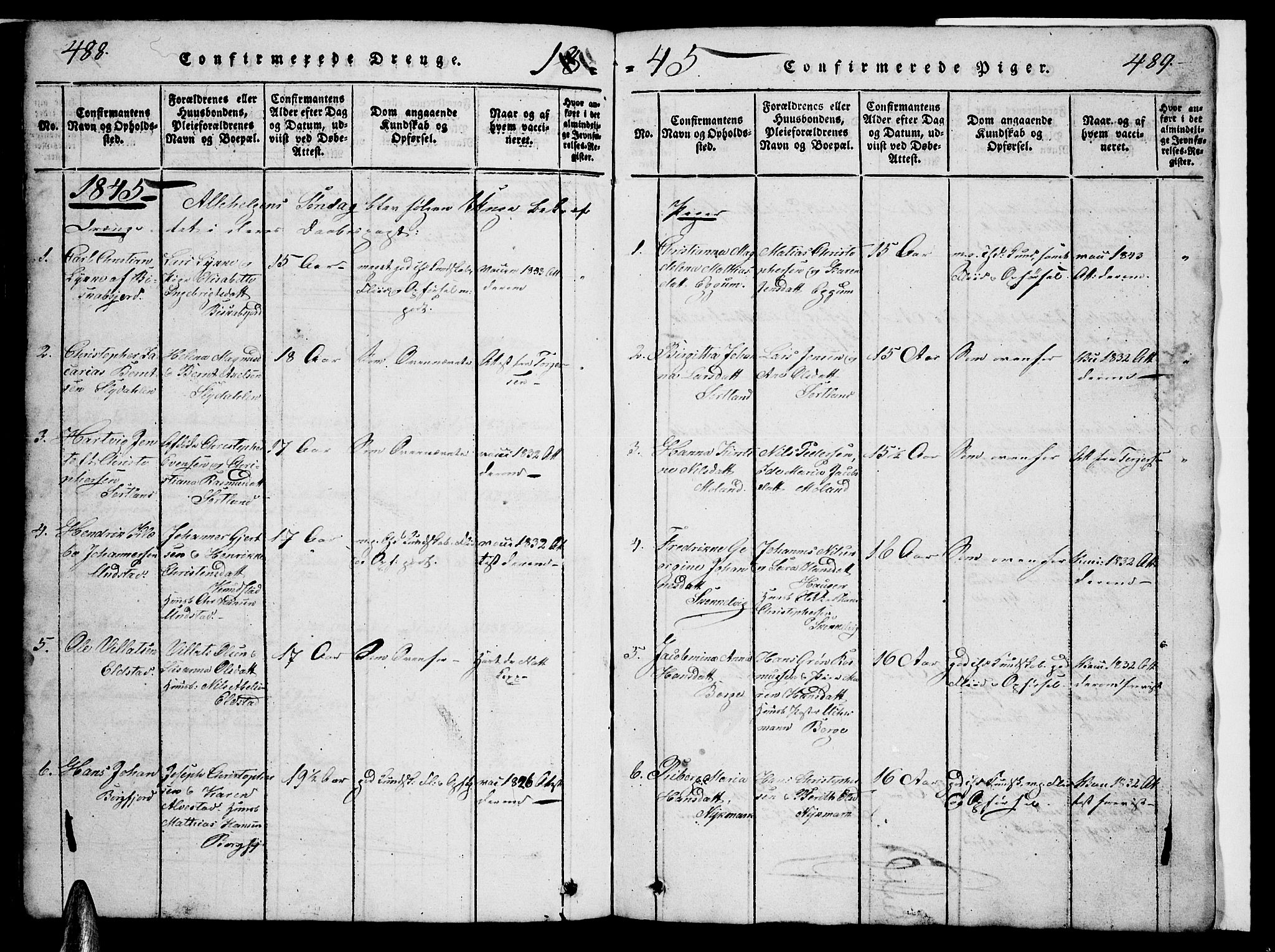 Ministerialprotokoller, klokkerbøker og fødselsregistre - Nordland, AV/SAT-A-1459/880/L1139: Parish register (copy) no. 880C01, 1836-1857, p. 488-489