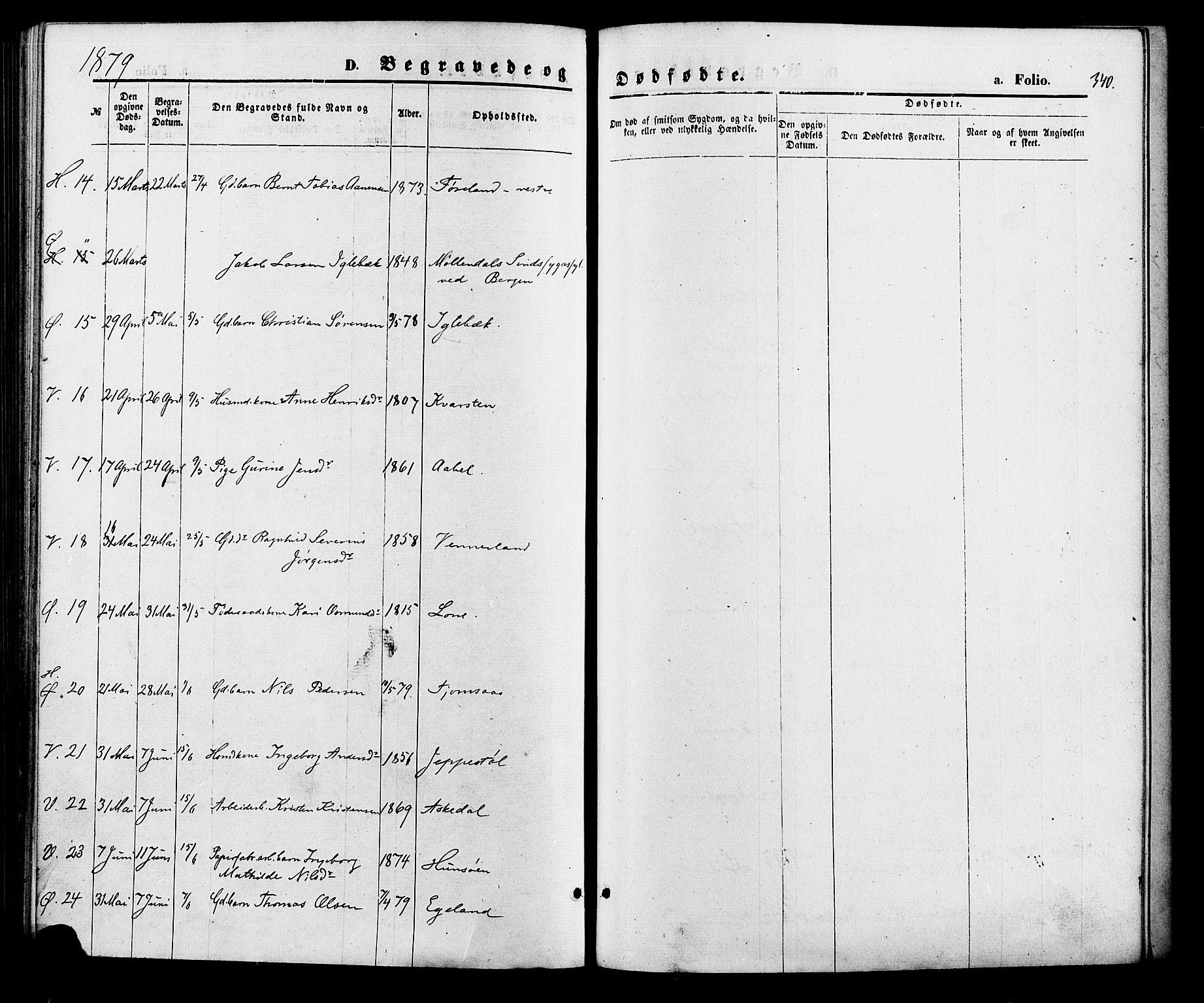 Vennesla sokneprestkontor, AV/SAK-1111-0045/Fa/Fac/L0008: Parish register (official) no. A 8, 1874-1883, p. 340