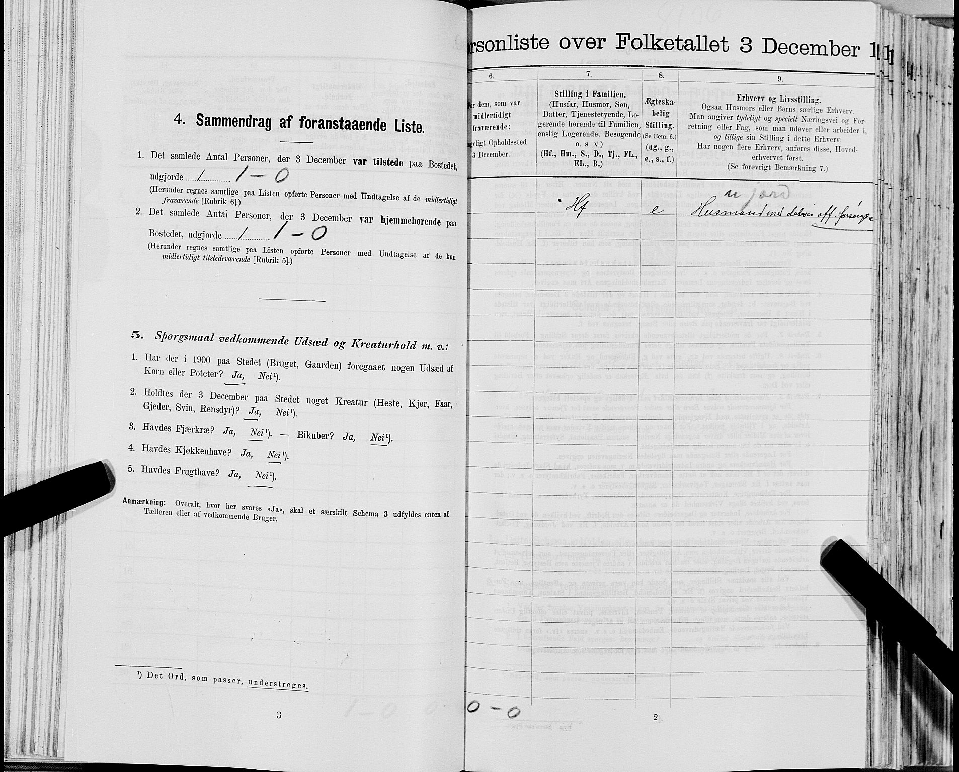 SAT, 1900 census for Snåsa, 1900, p. 689