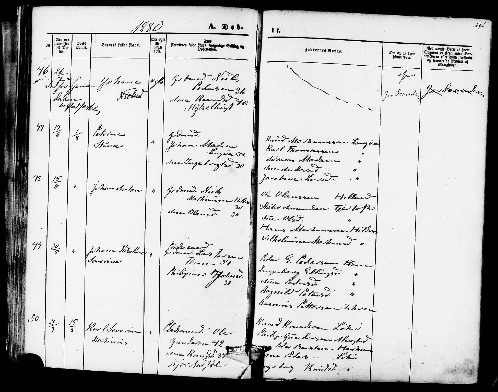 Ministerialprotokoller, klokkerbøker og fødselsregistre - Møre og Romsdal, AV/SAT-A-1454/536/L0500: Parish register (official) no. 536A09, 1876-1889, p. 54