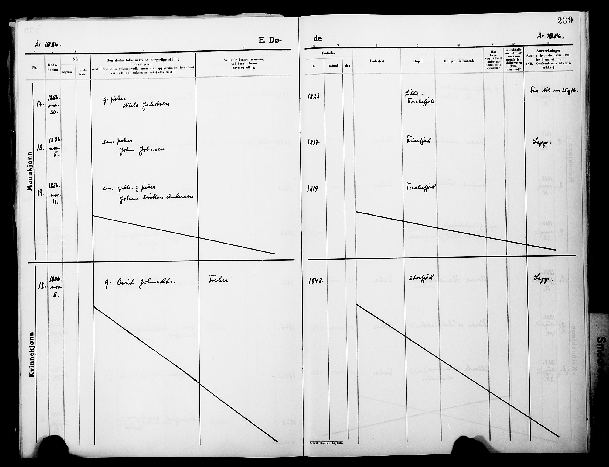 Lebesby sokneprestkontor, AV/SATØ-S-1353/H/Ha/L0004kirke: Parish register (official) no. 4, 1870-1902, p. 239