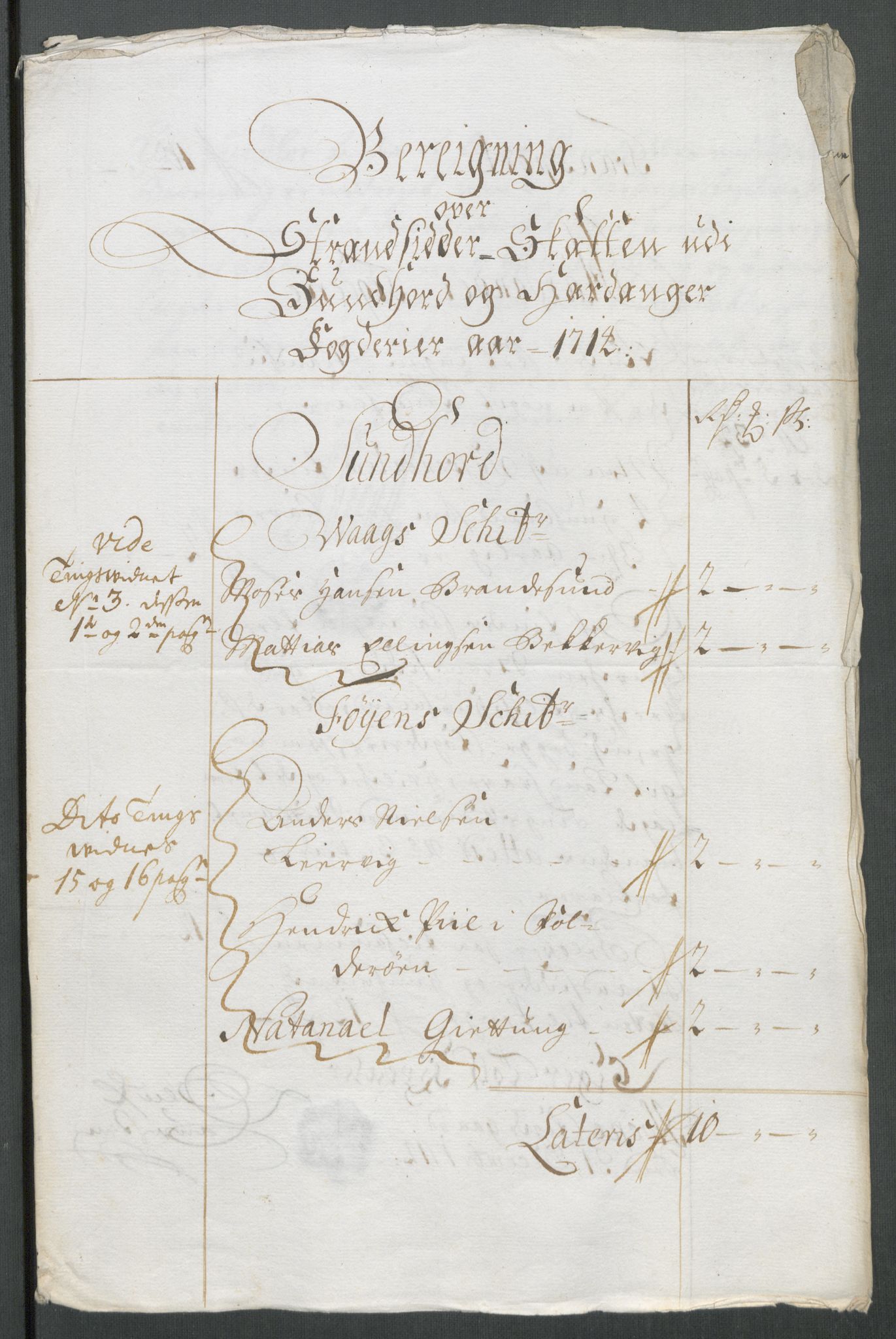 Rentekammeret inntil 1814, Reviderte regnskaper, Fogderegnskap, AV/RA-EA-4092/R48/L2990: Fogderegnskap Sunnhordland og Hardanger, 1714, p. 119