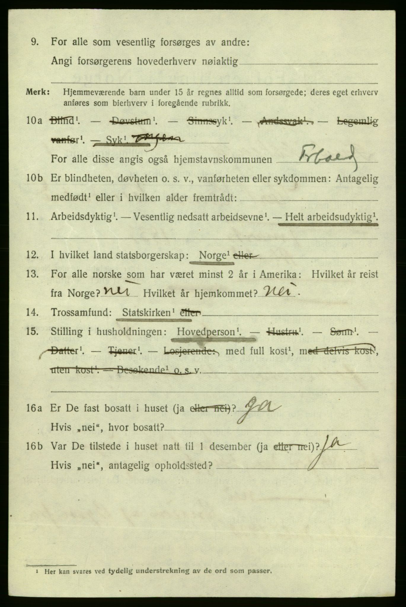 SAO, 1920 census for Fredrikshald, 1920, p. 8451