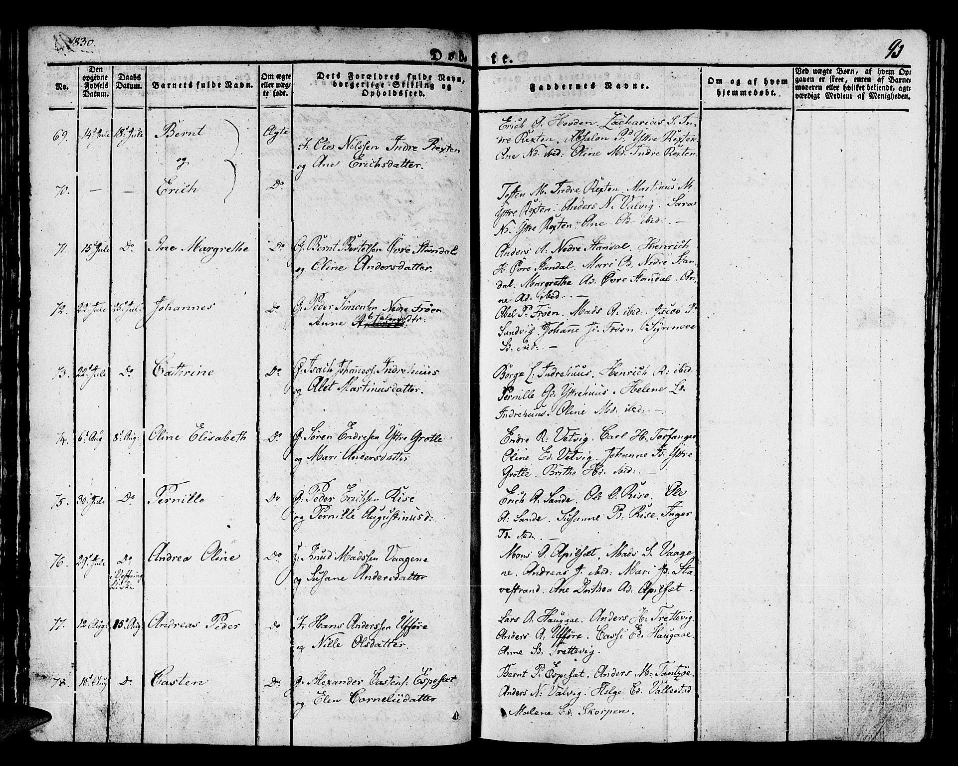 Kinn sokneprestembete, AV/SAB-A-80801/H/Haa/Haaa/L0004/0001: Parish register (official) no. A 4I, 1822-1840, p. 93