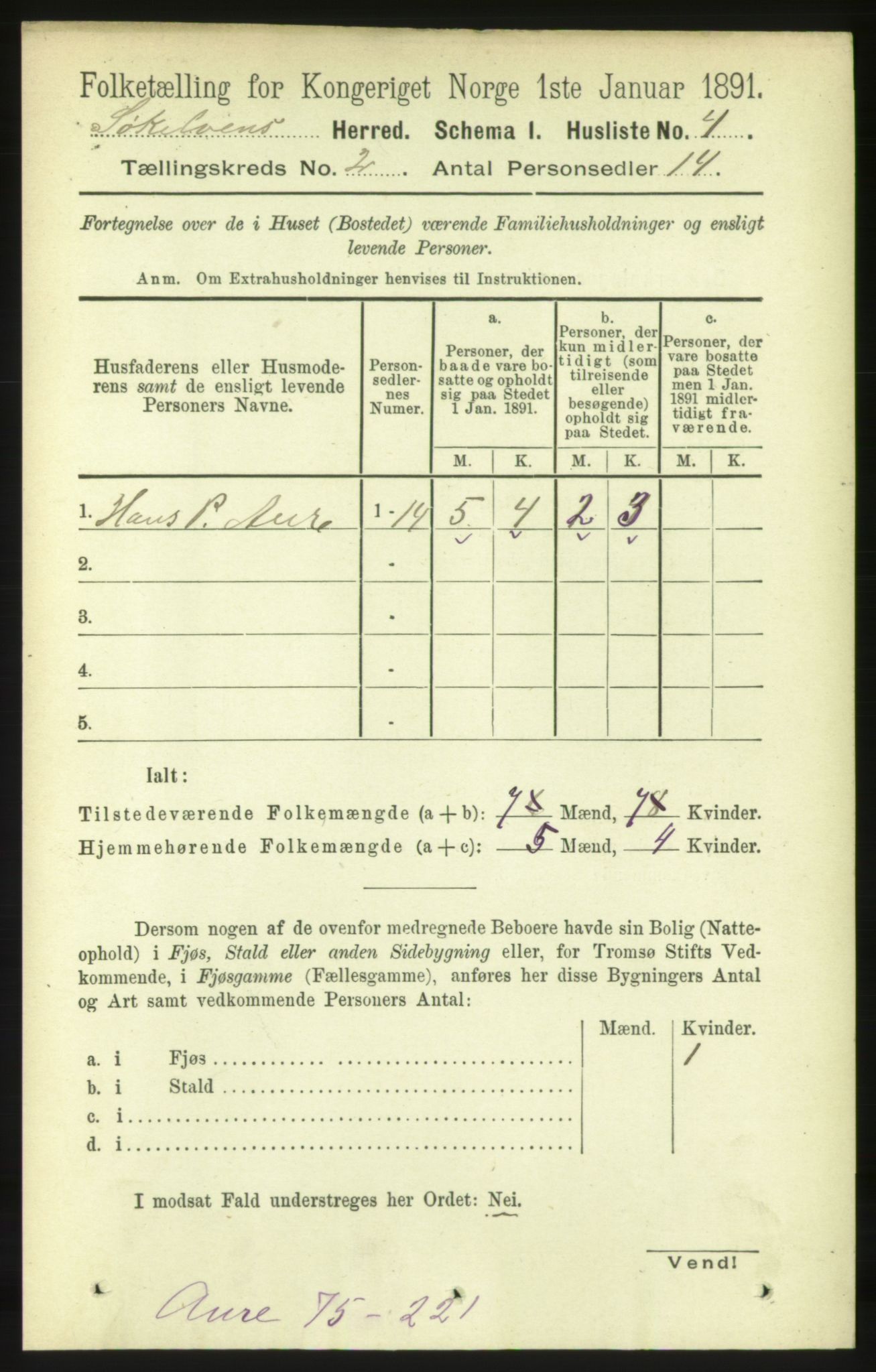 RA, 1891 census for 1528 Sykkylven, 1891, p. 739