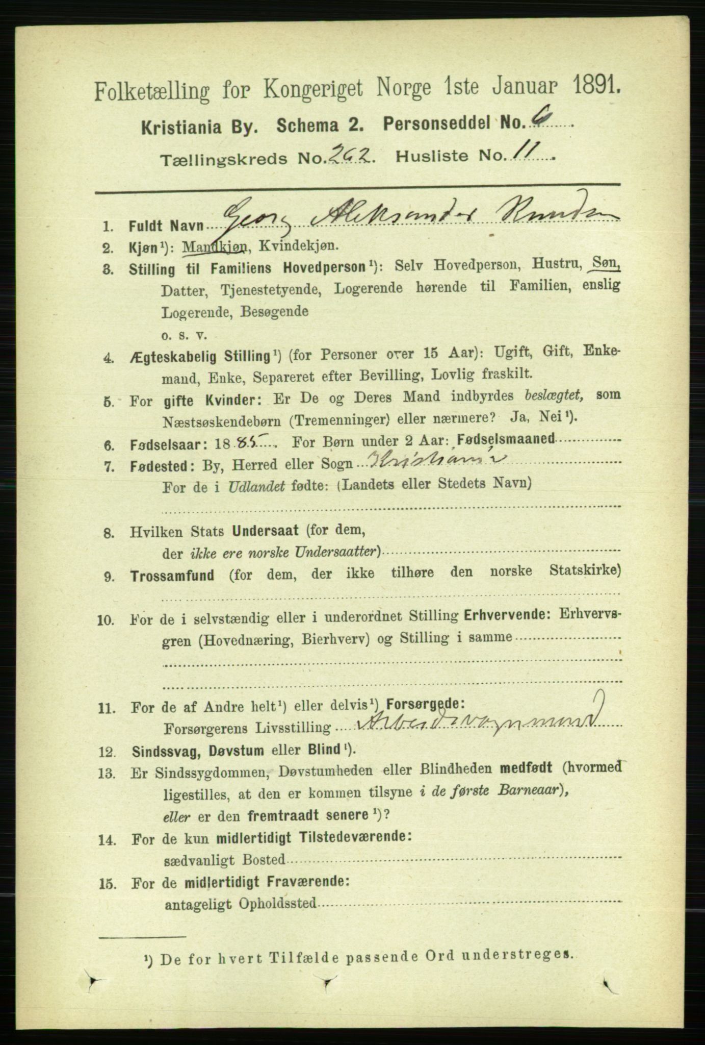 RA, 1891 census for 0301 Kristiania, 1891, p. 159295