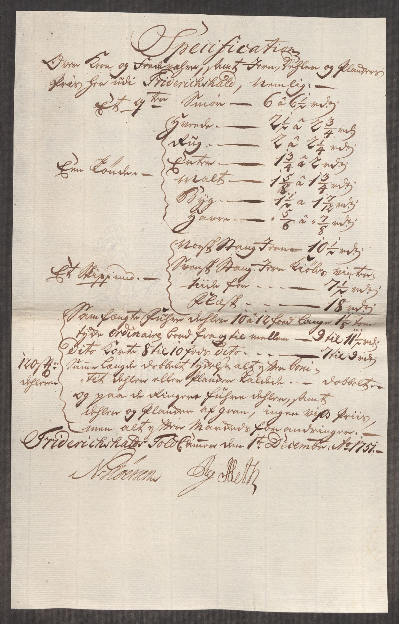 Rentekammeret inntil 1814, Realistisk ordnet avdeling, RA/EA-4070/Oe/L0004: [Ø1]: Priskuranter, 1749-1752, p. 448