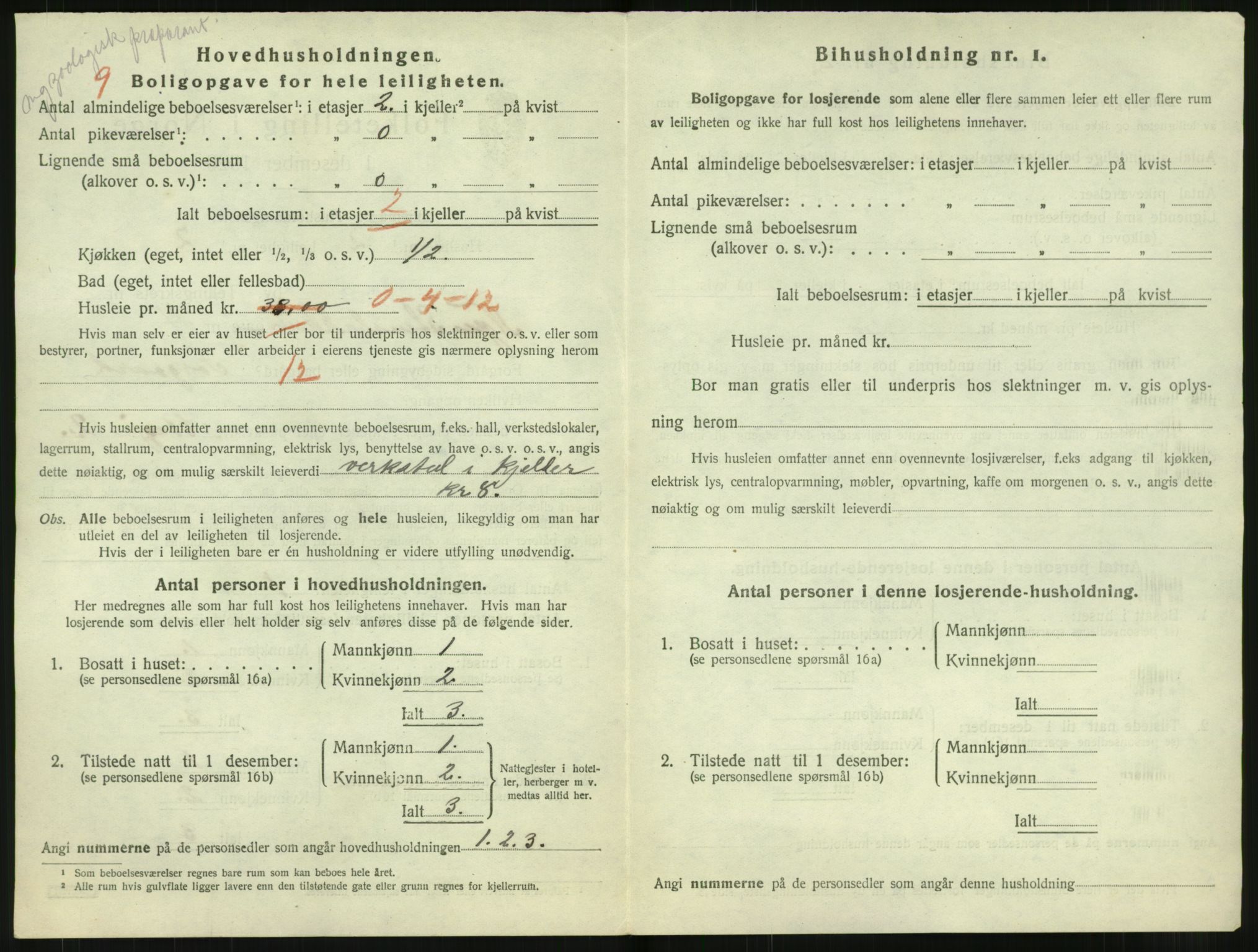 SAT, 1920 census for Trondheim, 1920, p. 22107