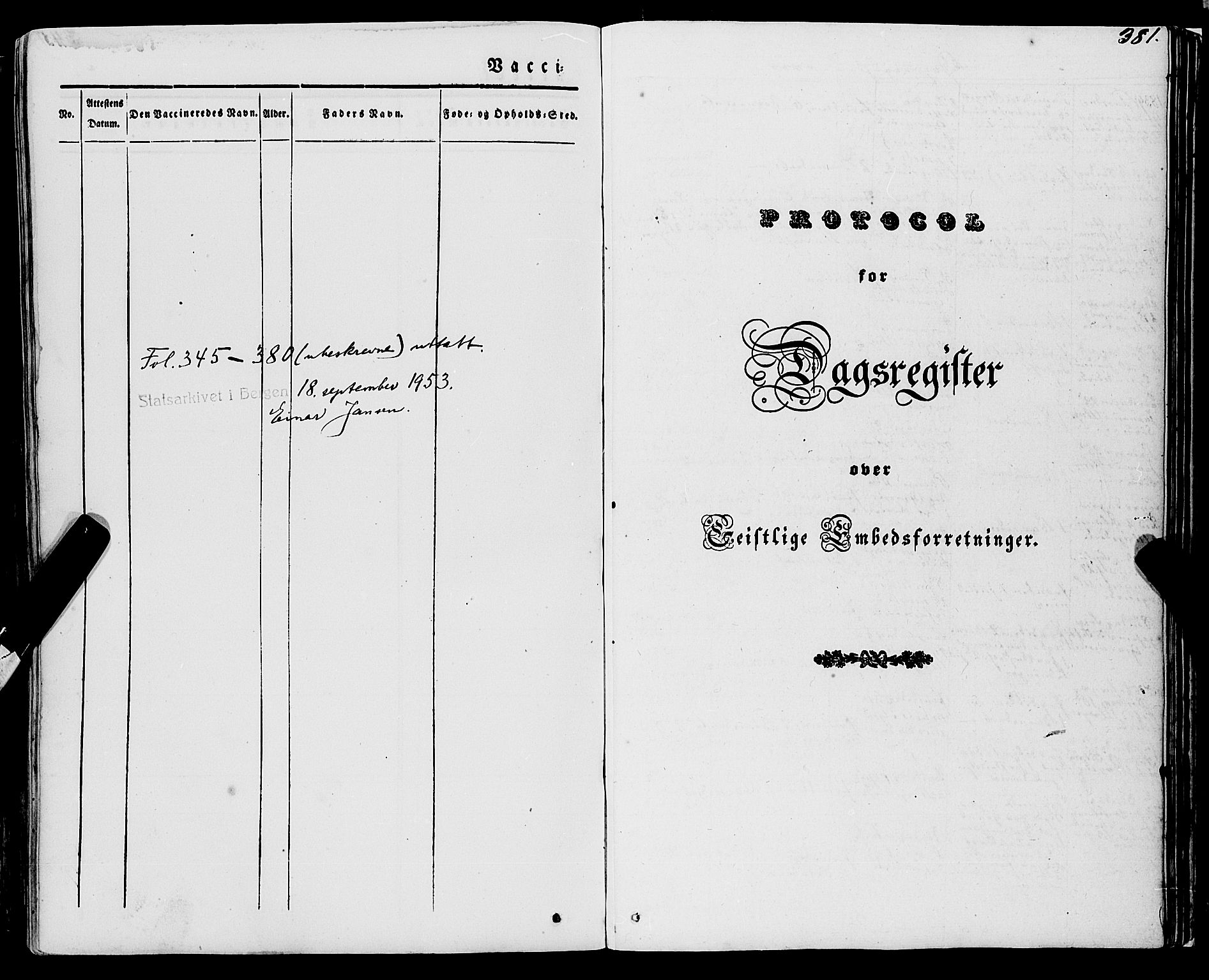 Ulvik sokneprestembete, SAB/A-78801/H/Haa: Parish register (official) no. A 12, 1839-1853, p. 381