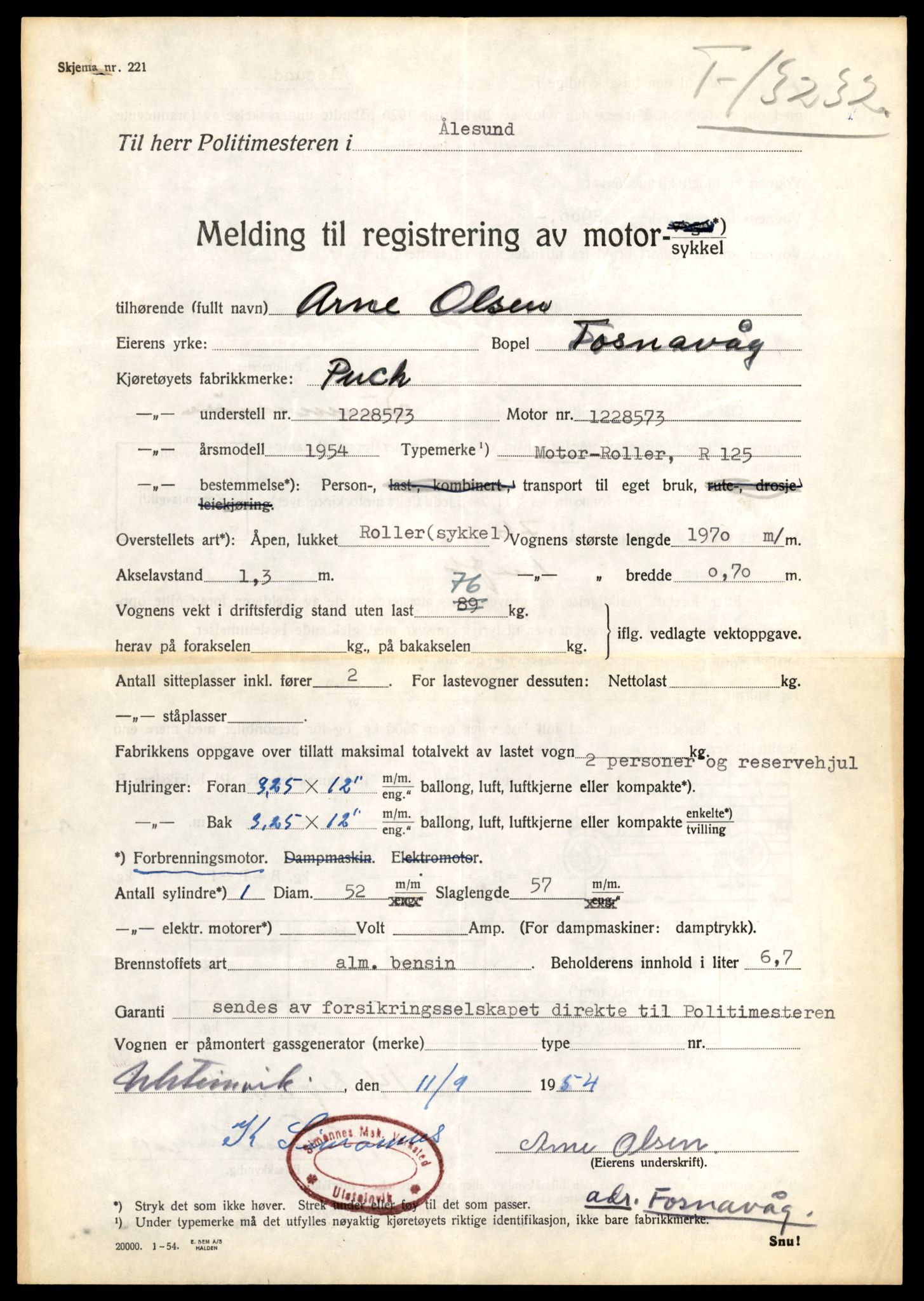 Møre og Romsdal vegkontor - Ålesund trafikkstasjon, AV/SAT-A-4099/F/Fe/L0038: Registreringskort for kjøretøy T 13180 - T 13360, 1927-1998, p. 925