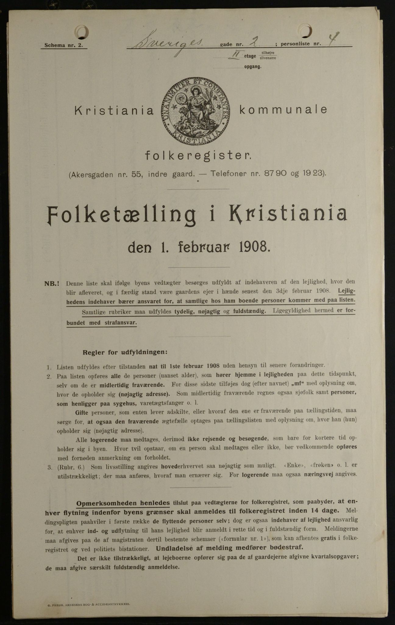 OBA, Municipal Census 1908 for Kristiania, 1908, p. 95114