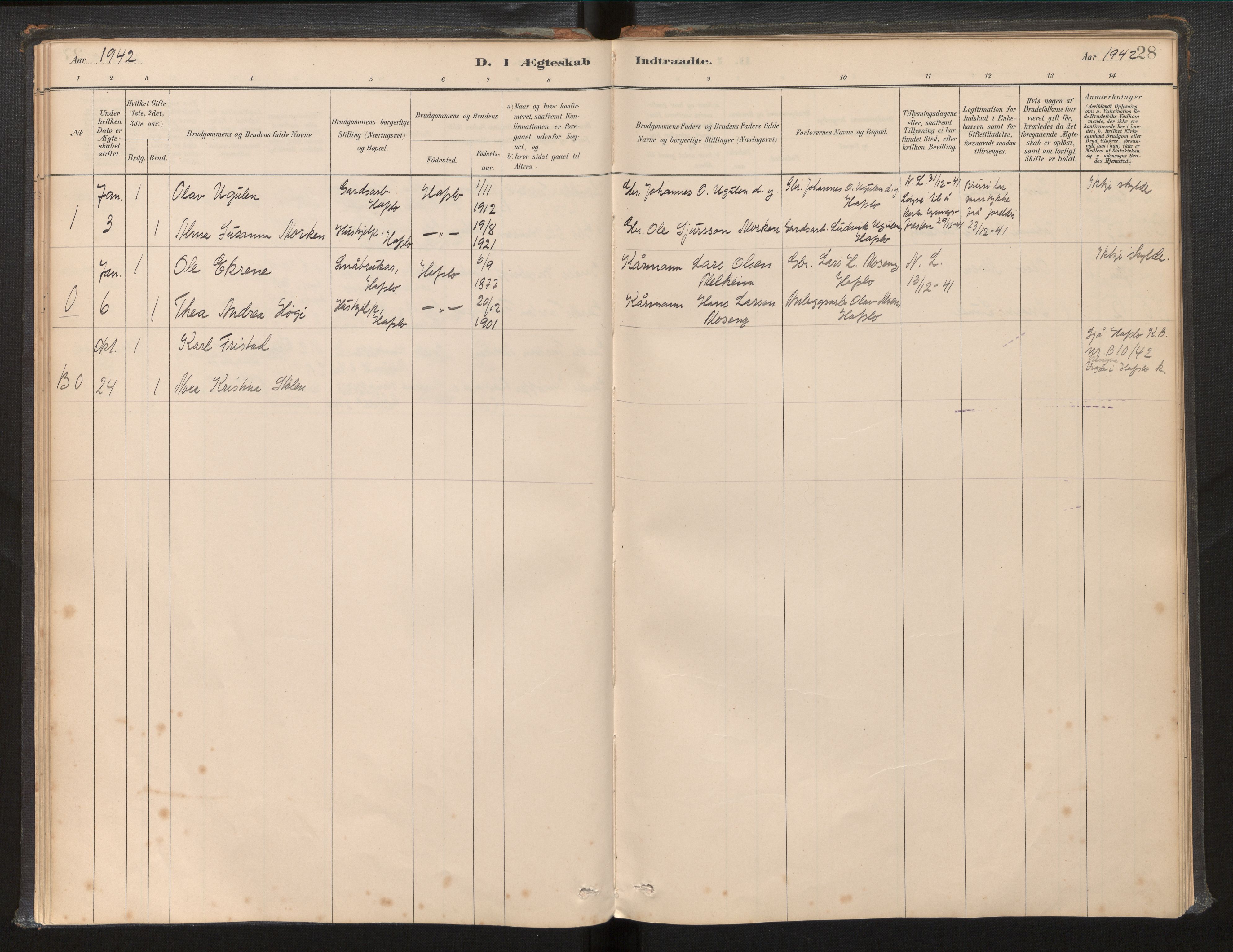 Jostedal sokneprestembete, SAB/A-80601/H/Haa/Haac/L0002: Parish register (official) no. C 2, 1881-2003, p. 28