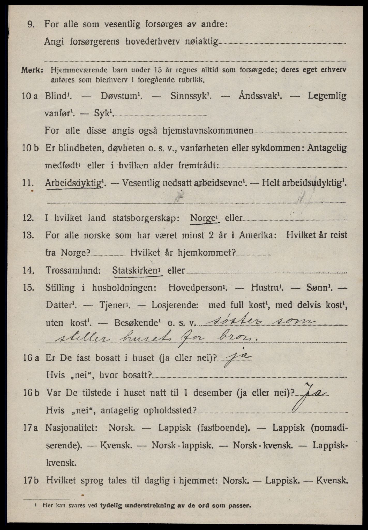 SAT, 1920 census for Oppdal, 1920, p. 2662