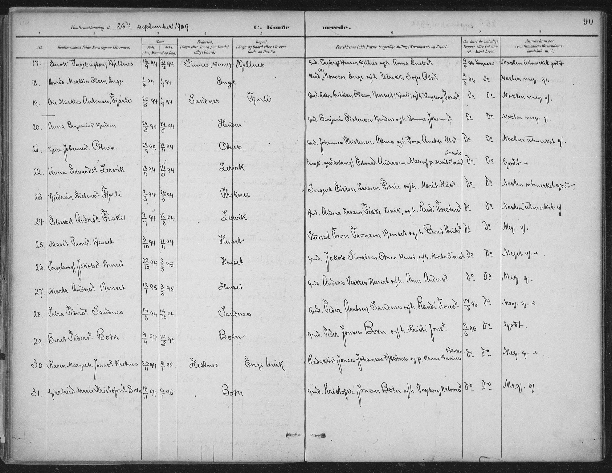 Ministerialprotokoller, klokkerbøker og fødselsregistre - Møre og Romsdal, AV/SAT-A-1454/580/L0925: Parish register (official) no. 580A02, 1888-1913, p. 90