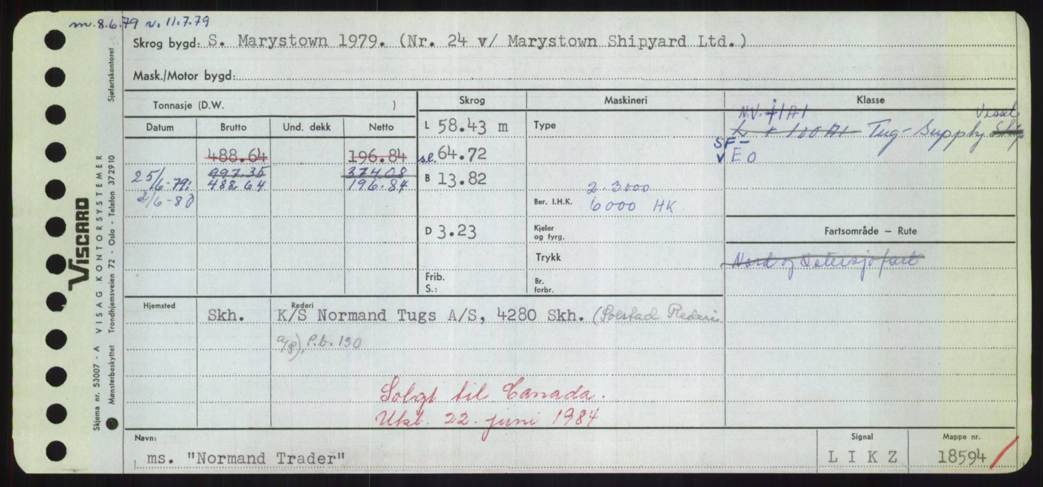 Sjøfartsdirektoratet med forløpere, Skipsmålingen, RA/S-1627/H/Hd/L0027: Fartøy, Norhop-Nør, p. 63