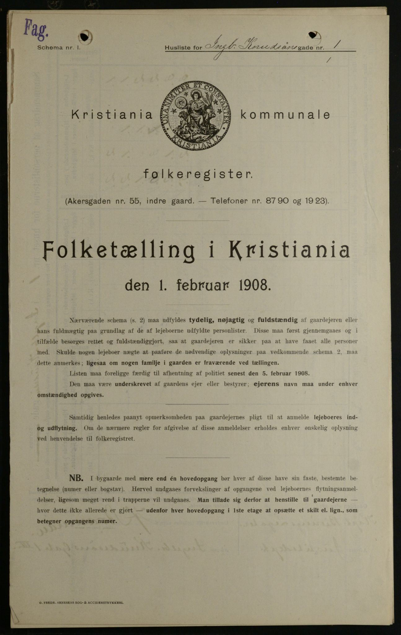 OBA, Municipal Census 1908 for Kristiania, 1908, p. 39338