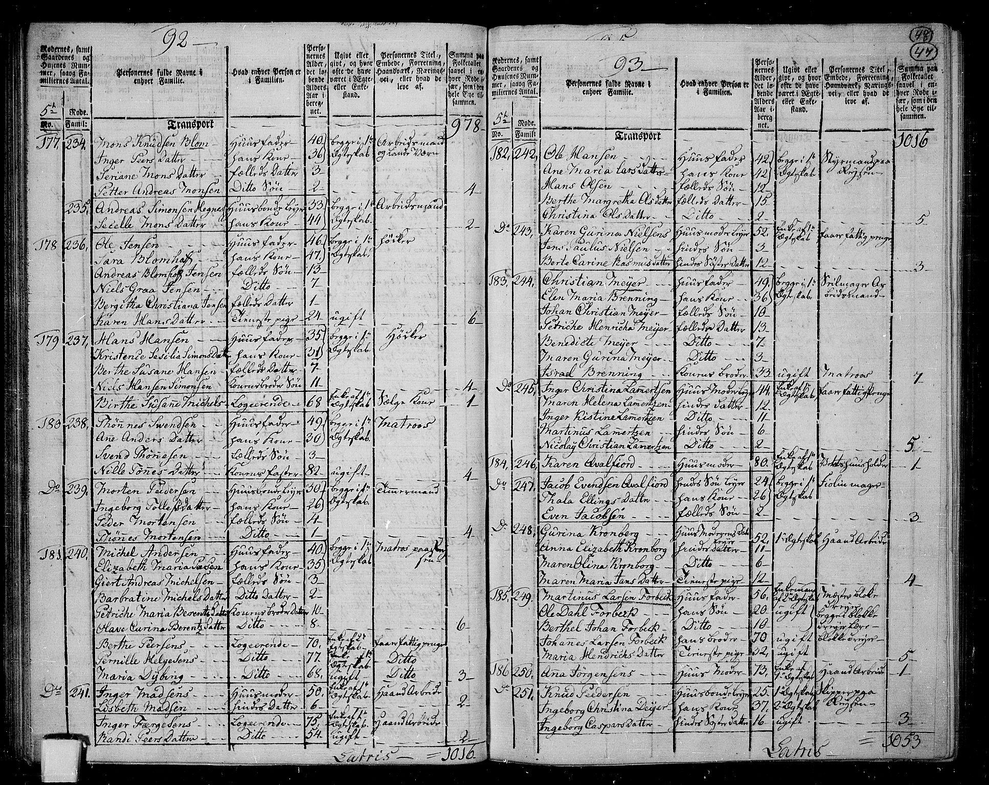 RA, 1801 census for 1301 Bergen, 1801, p. 46b-47a