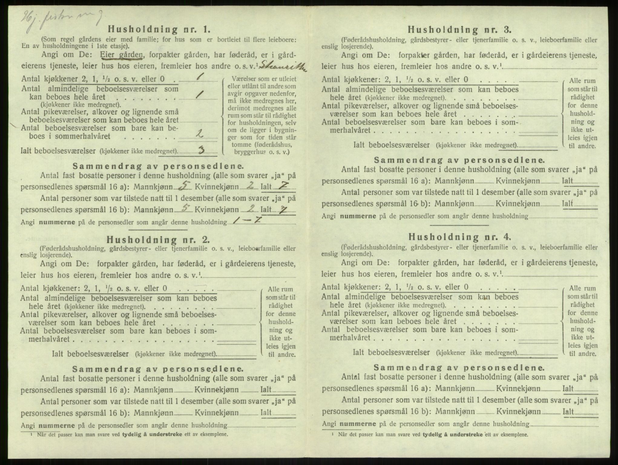 SAB, 1920 census for Herdla, 1920, p. 1098