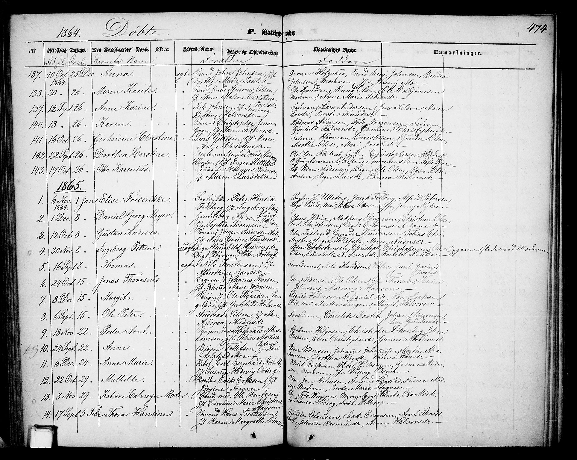 Skien kirkebøker, AV/SAKO-A-302/G/Ga/L0004: Parish register (copy) no. 4, 1843-1867, p. 474