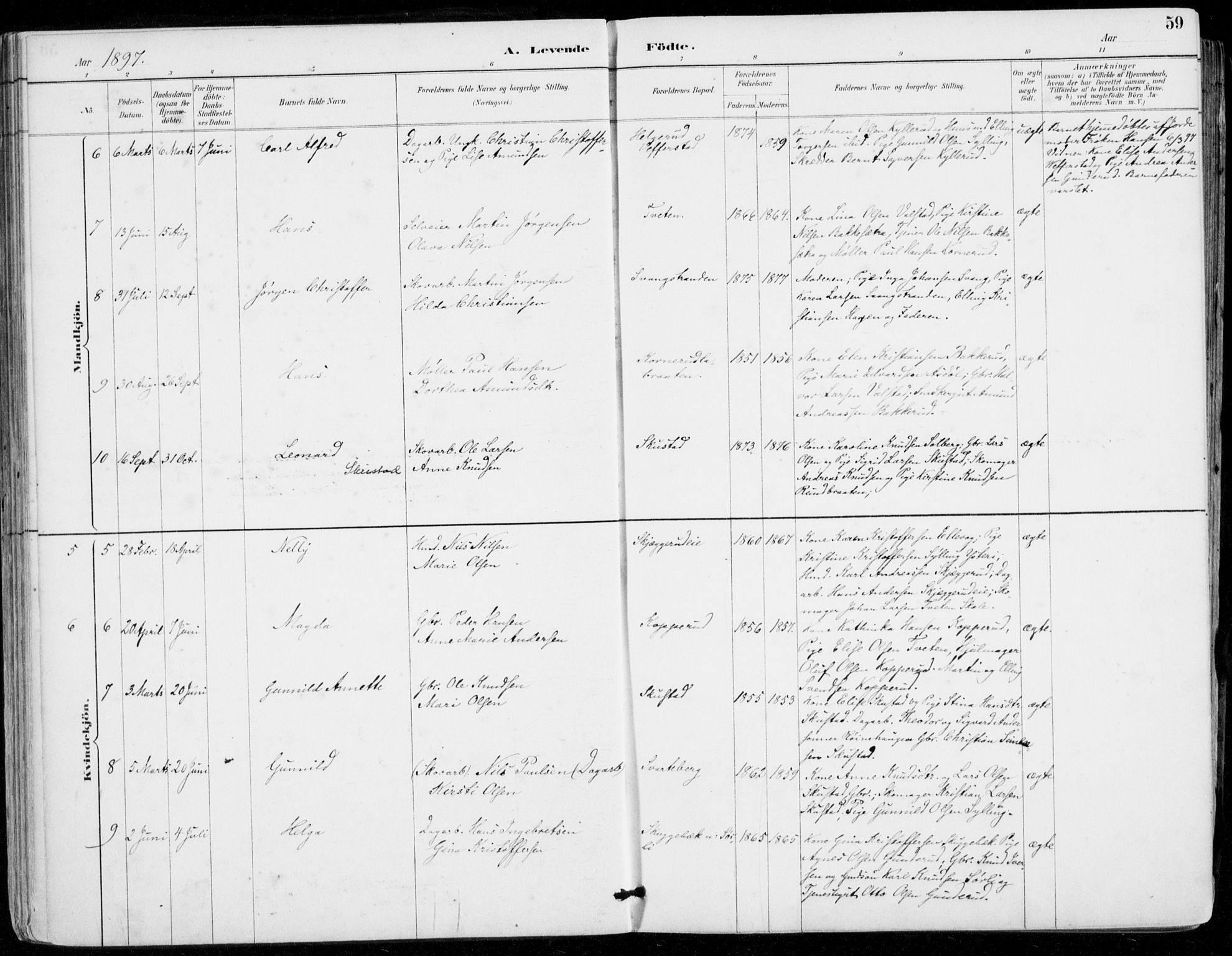 Sylling kirkebøker, AV/SAKO-A-247/F/Fa/L0001: Parish register (official) no. 1, 1883-1910, p. 59