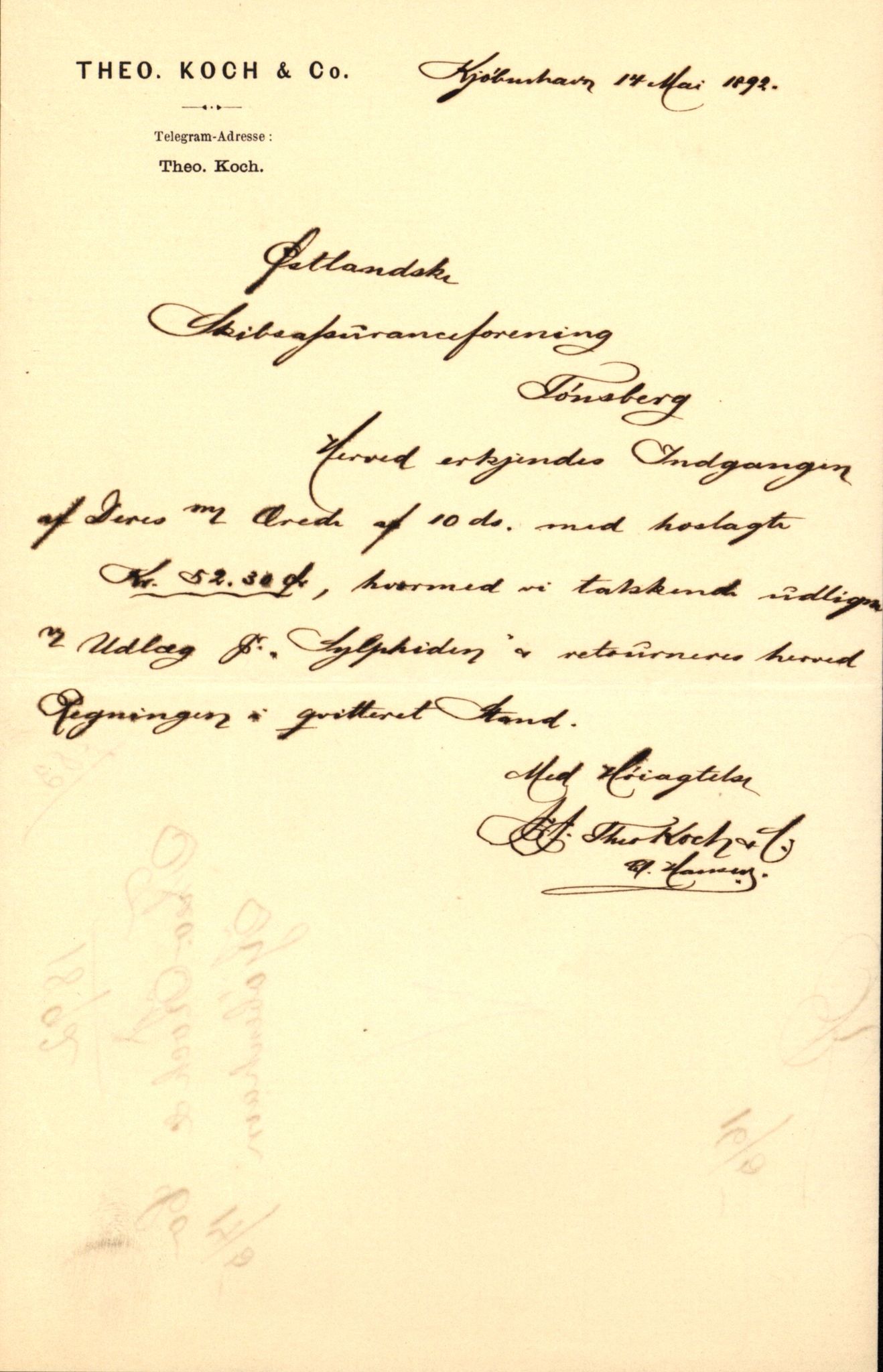 Pa 63 - Østlandske skibsassuranceforening, VEMU/A-1079/G/Ga/L0028/0002: Havaridokumenter / Marie, Favorit, Tabor, Sylphiden, Berthel, America, 1892, p. 73