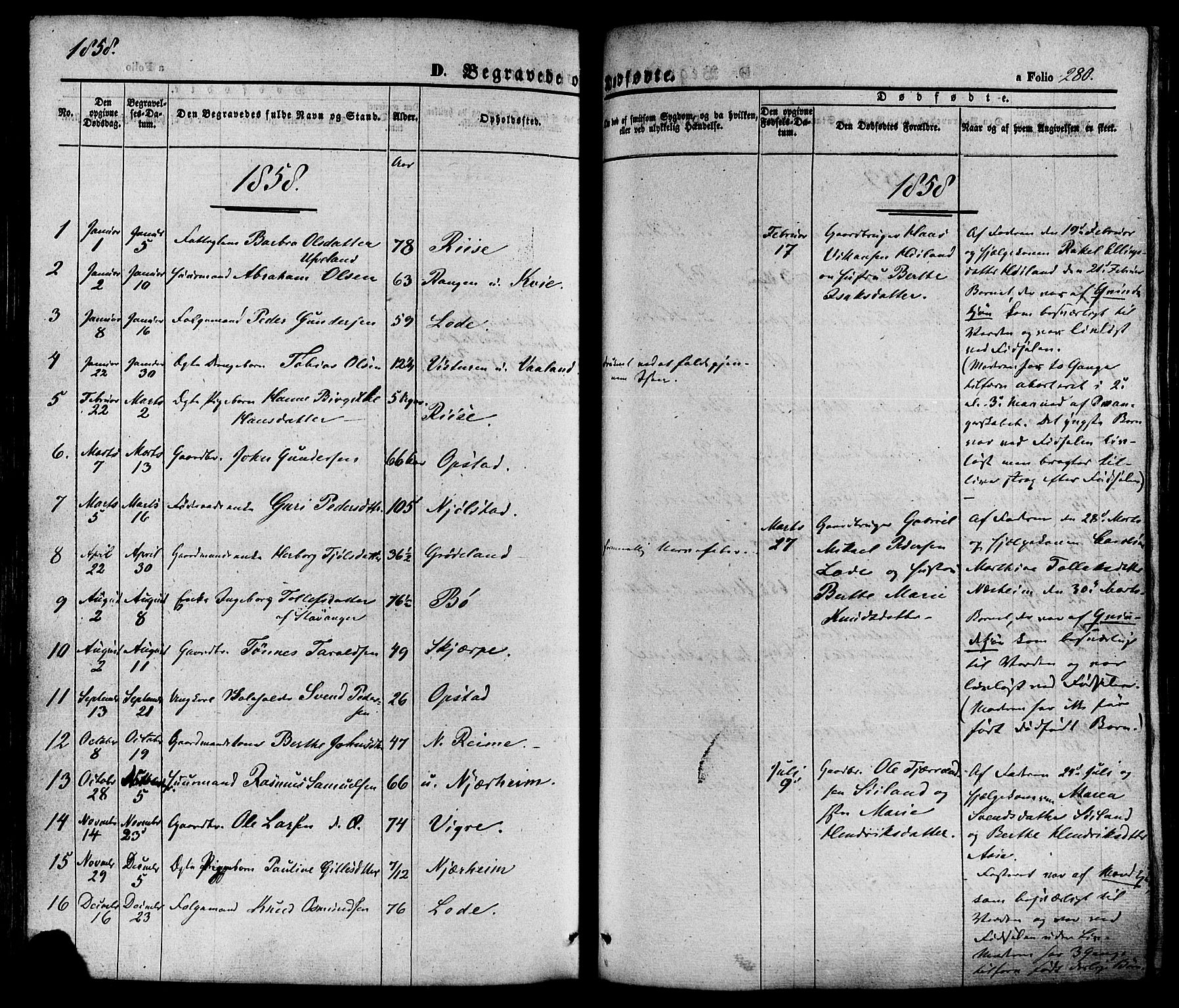 Hå sokneprestkontor, AV/SAST-A-101801/001/30BA/L0008: Parish register (official) no. A 7, 1853-1878, p. 280