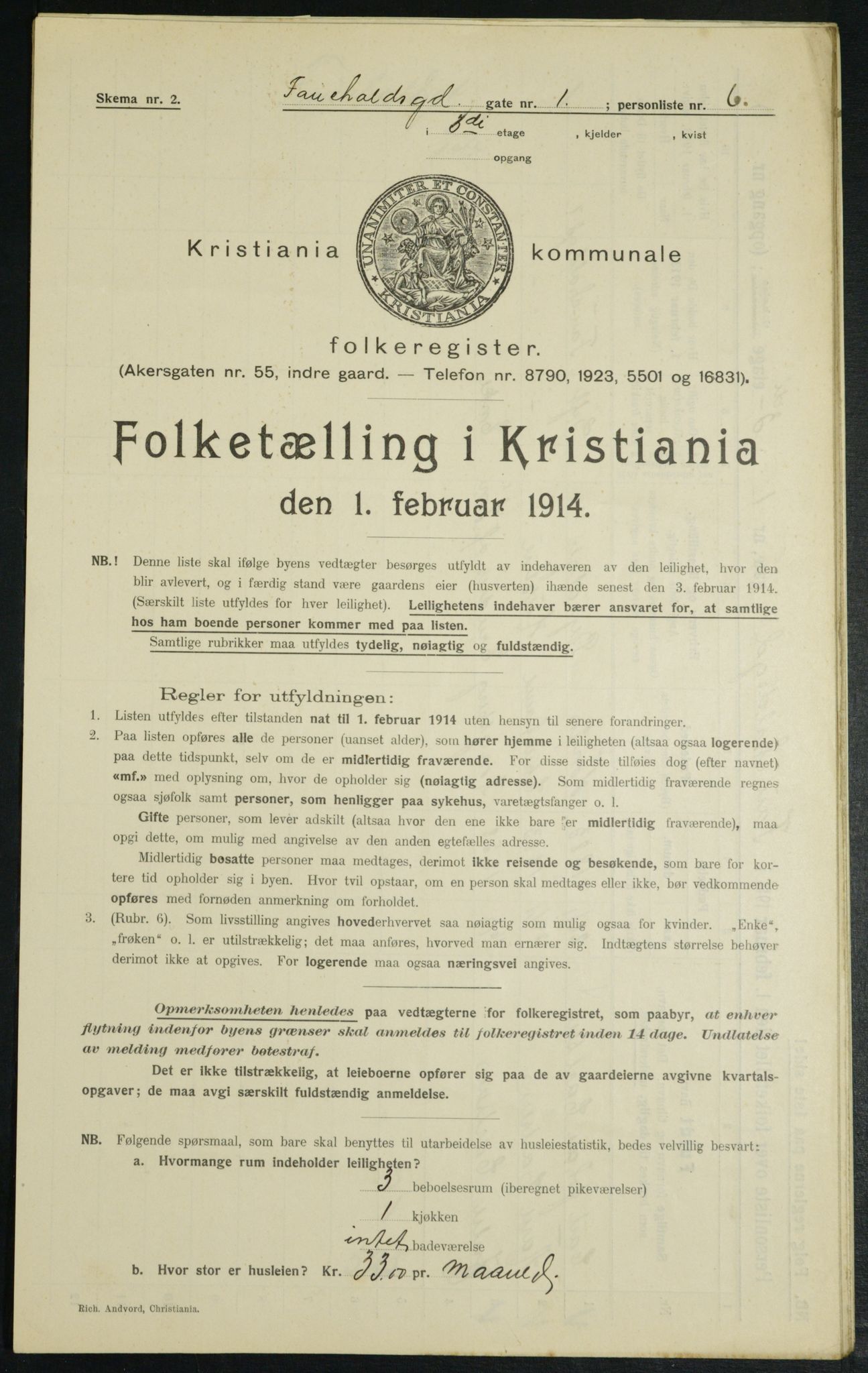 OBA, Municipal Census 1914 for Kristiania, 1914, p. 23830