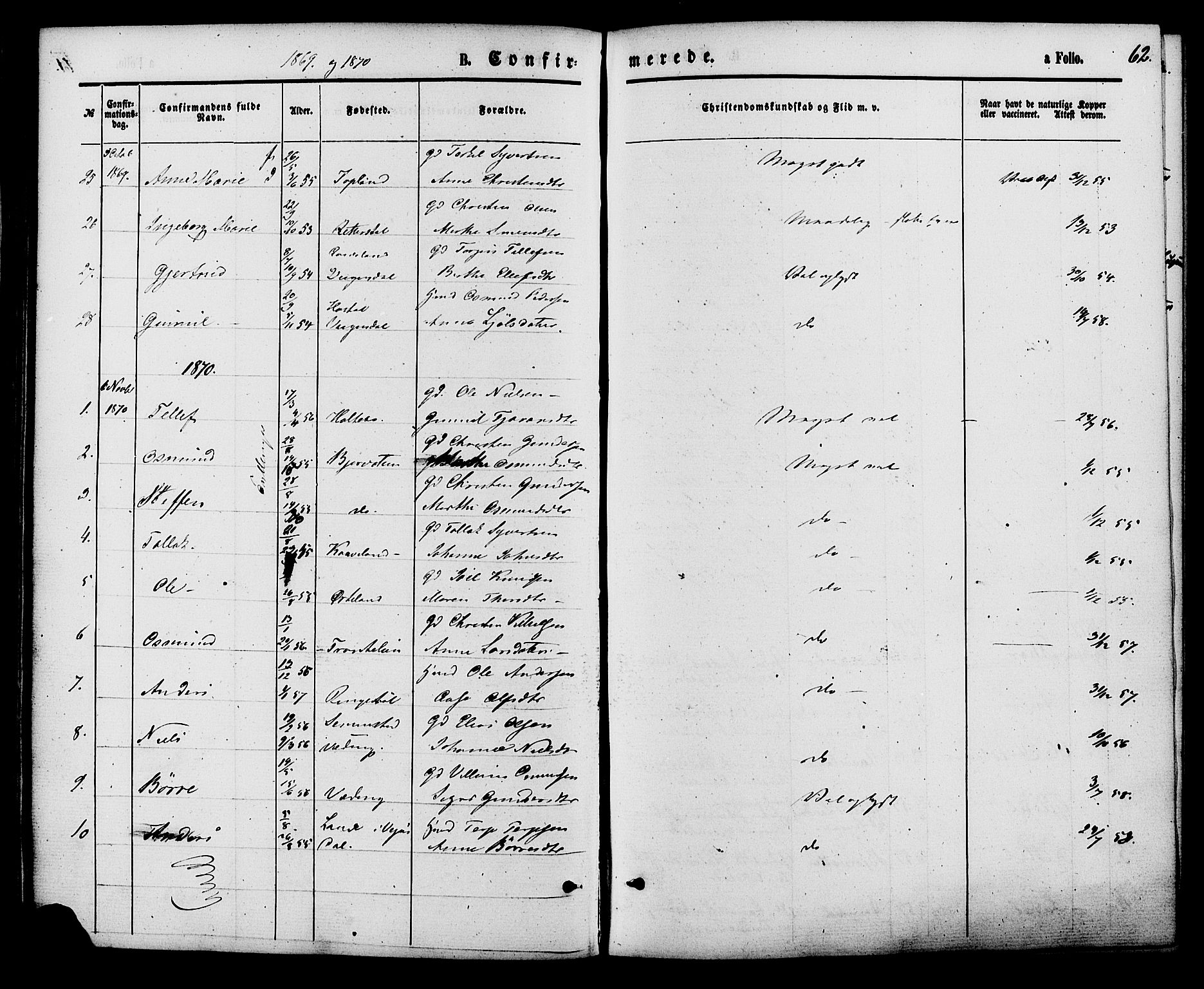 Herefoss sokneprestkontor, AV/SAK-1111-0019/F/Fa/Faa/L0002: Parish register (official) no. A 2, 1861-1886, p. 60