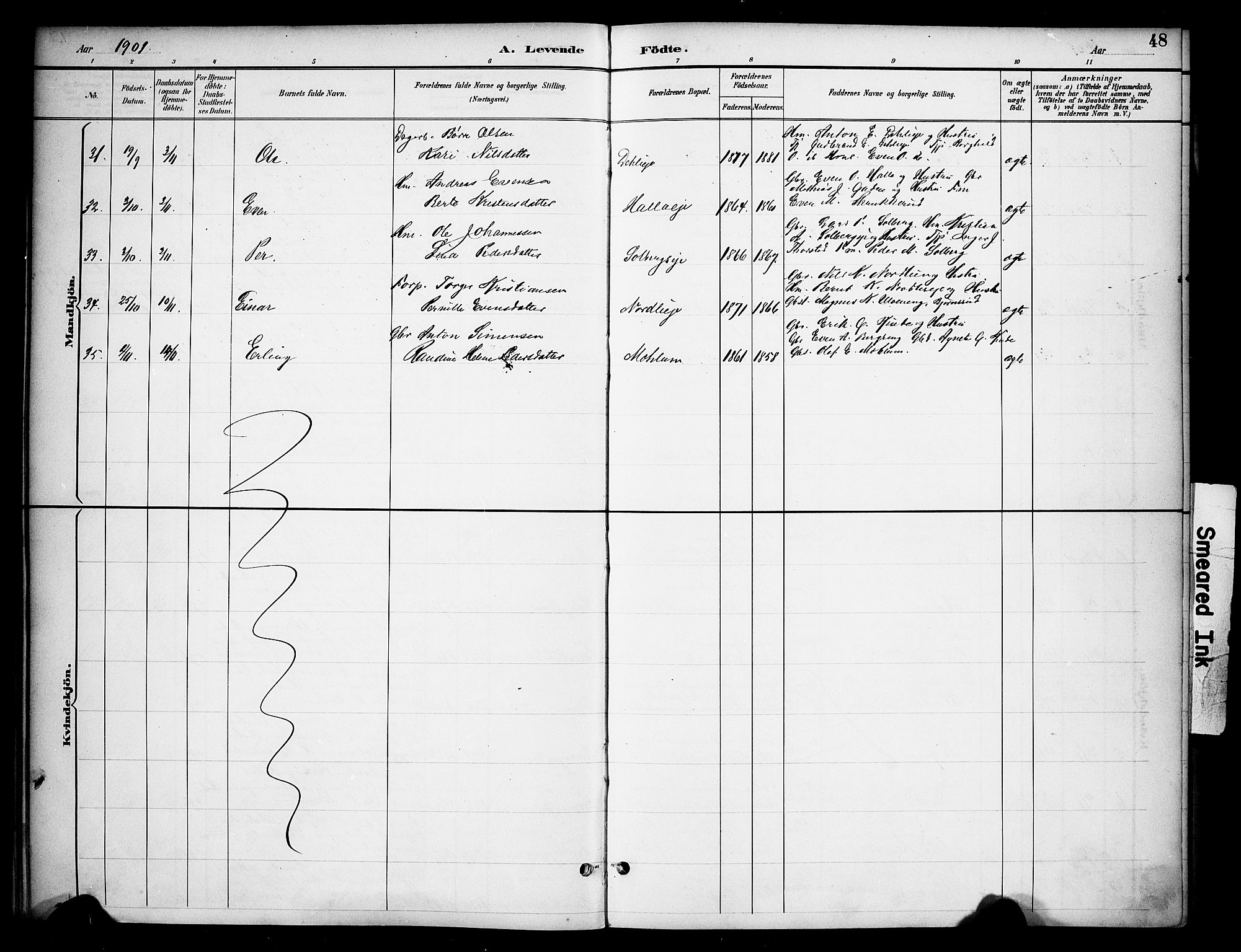 Ringsaker prestekontor, AV/SAH-PREST-014/K/Ka/L0015: Parish register (official) no. 15, 1891-1904, p. 48