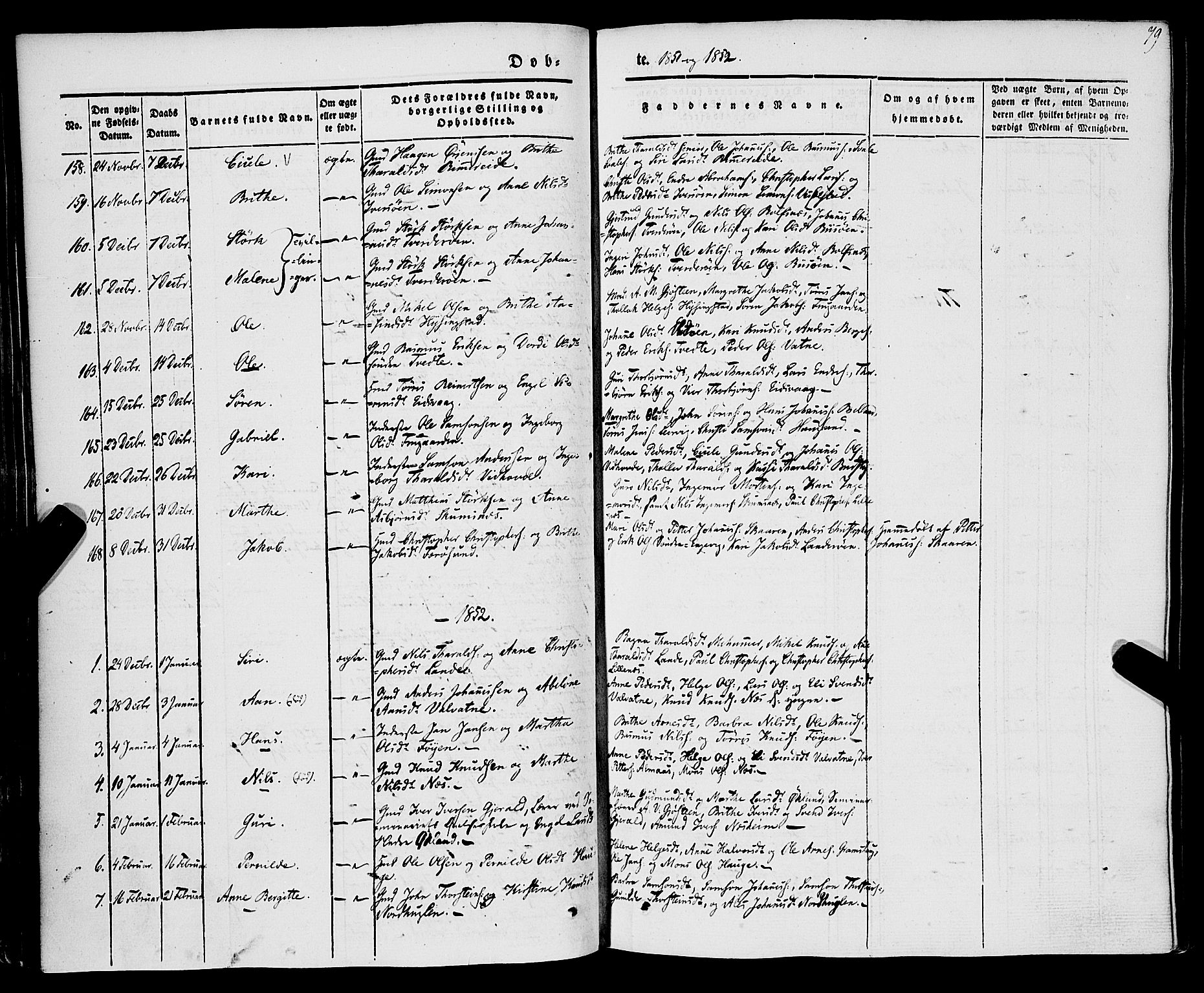 Stord sokneprestembete, SAB/A-78201/H/Haa: Parish register (official) no. A 7, 1841-1861, p. 79