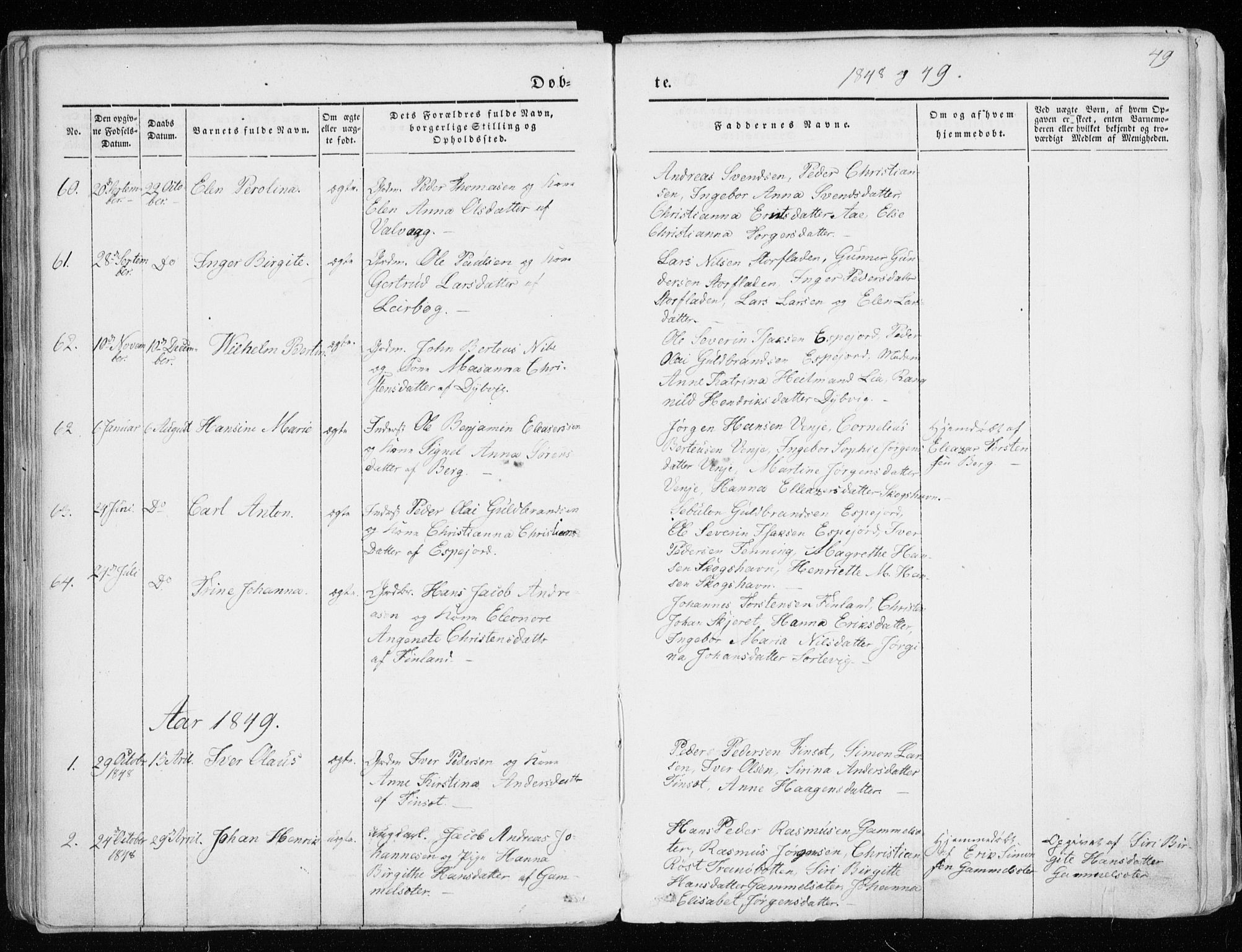 Tranøy sokneprestkontor, SATØ/S-1313/I/Ia/Iaa/L0006kirke: Parish register (official) no. 6, 1844-1855, p. 49