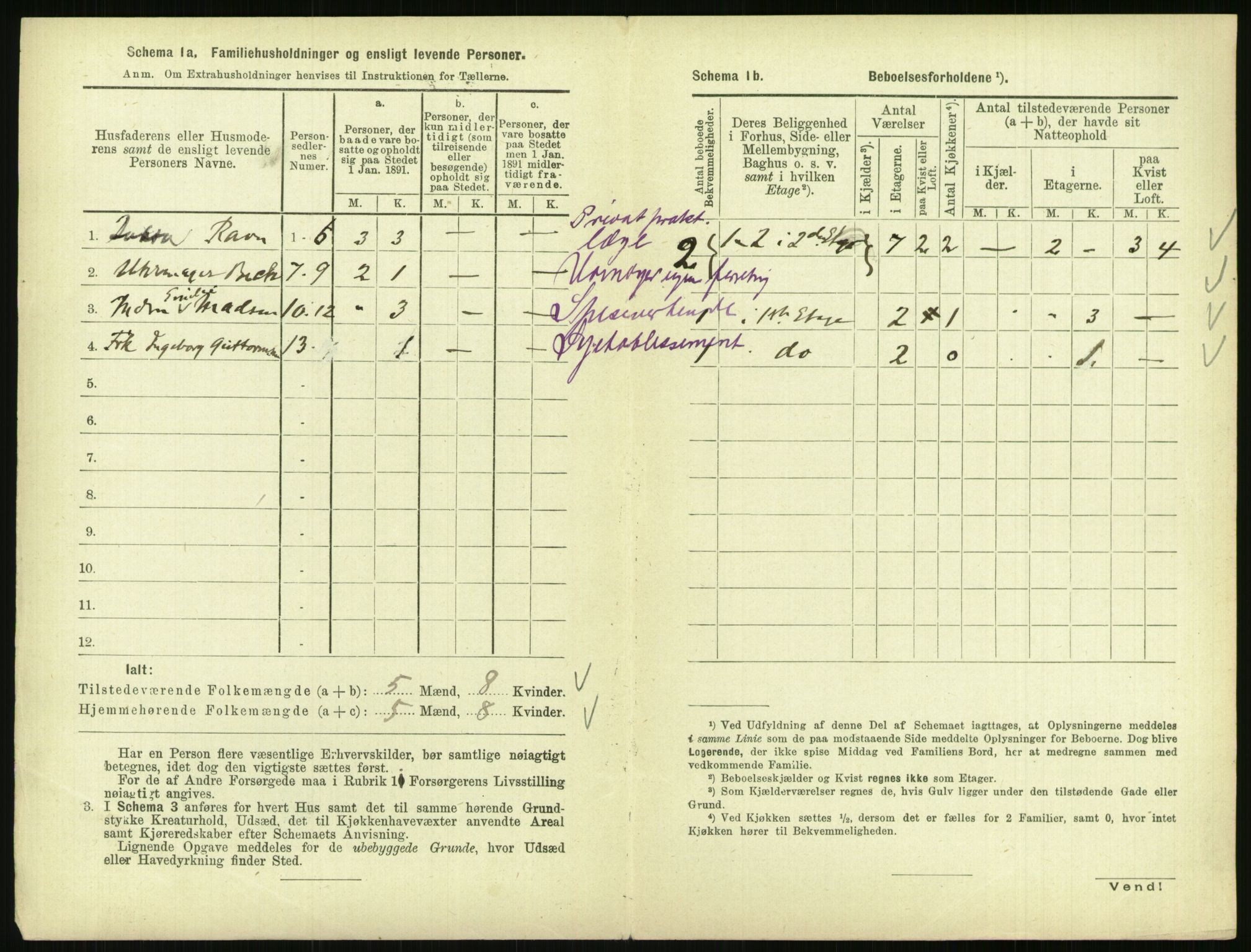 RA, 1891 census for 0903 Arendal, 1891, p. 213