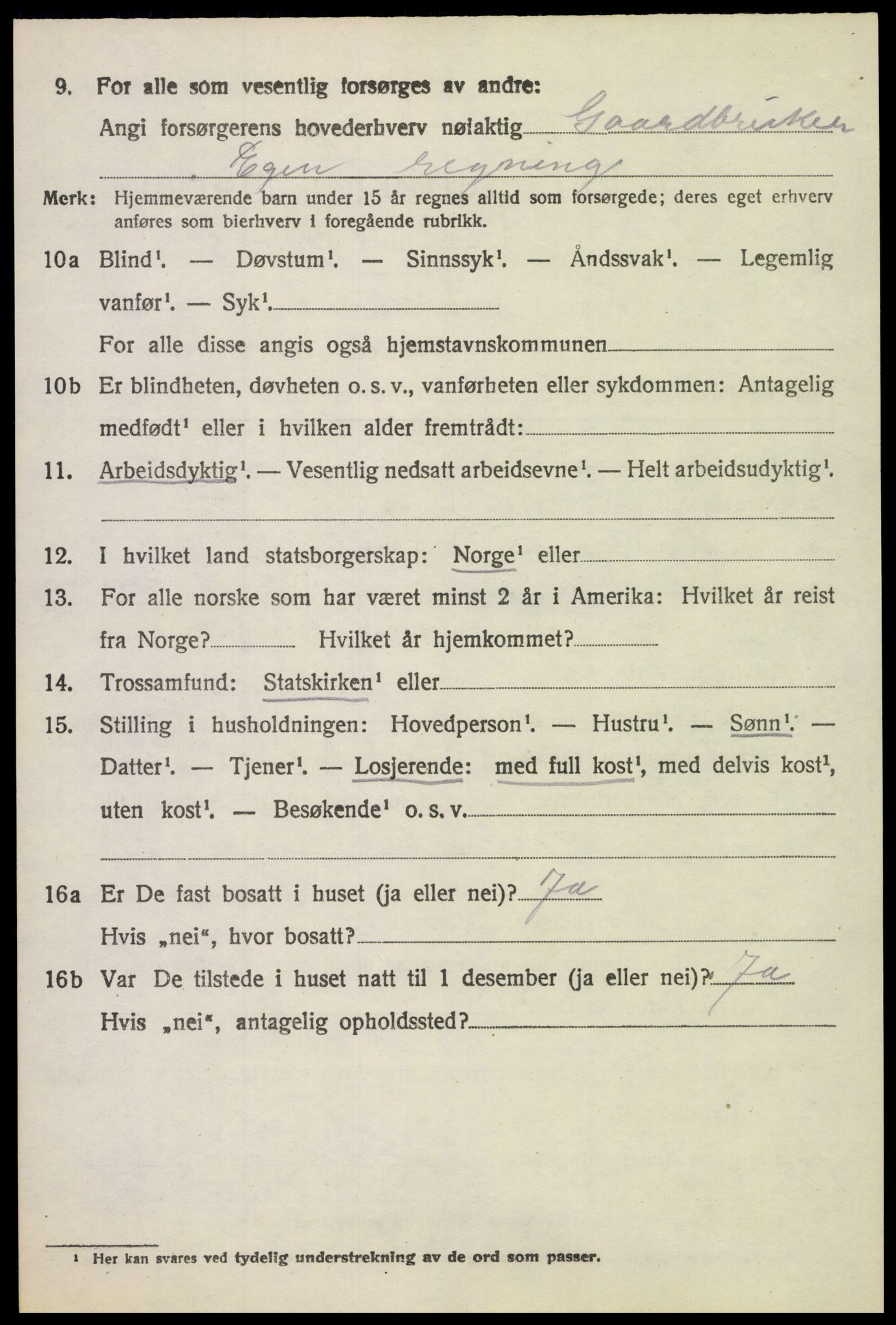 SAH, 1920 census for Stange, 1920, p. 3690