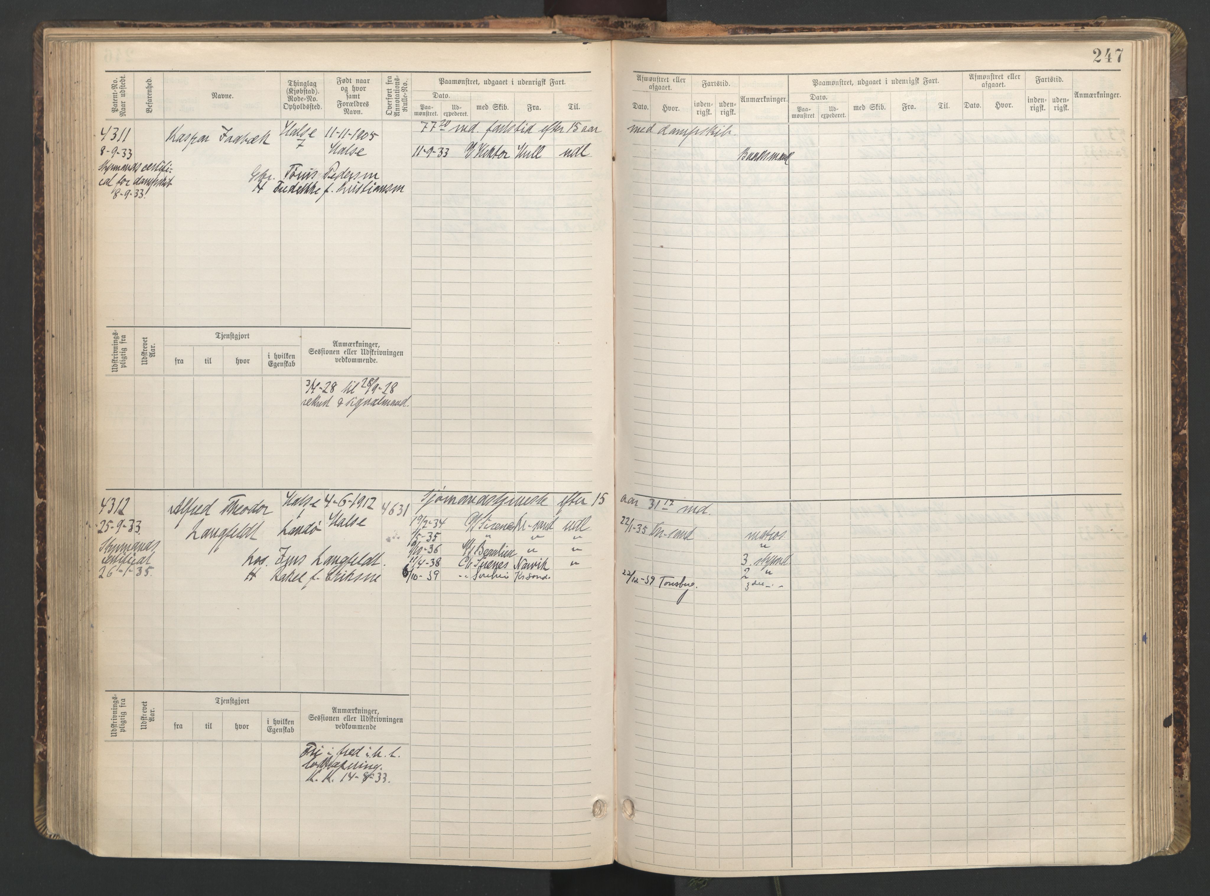 Mandal mønstringskrets, AV/SAK-2031-0016/F/Fb/L0016: Hovedrulle nr 3820-4582, Y-25, 1898-1948, p. 248