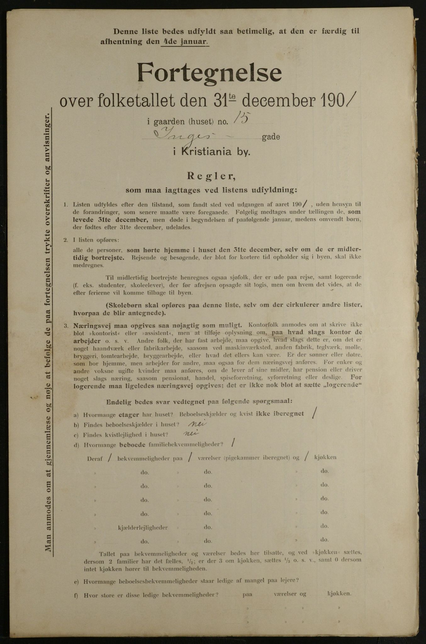 OBA, Municipal Census 1901 for Kristiania, 1901, p. 6917