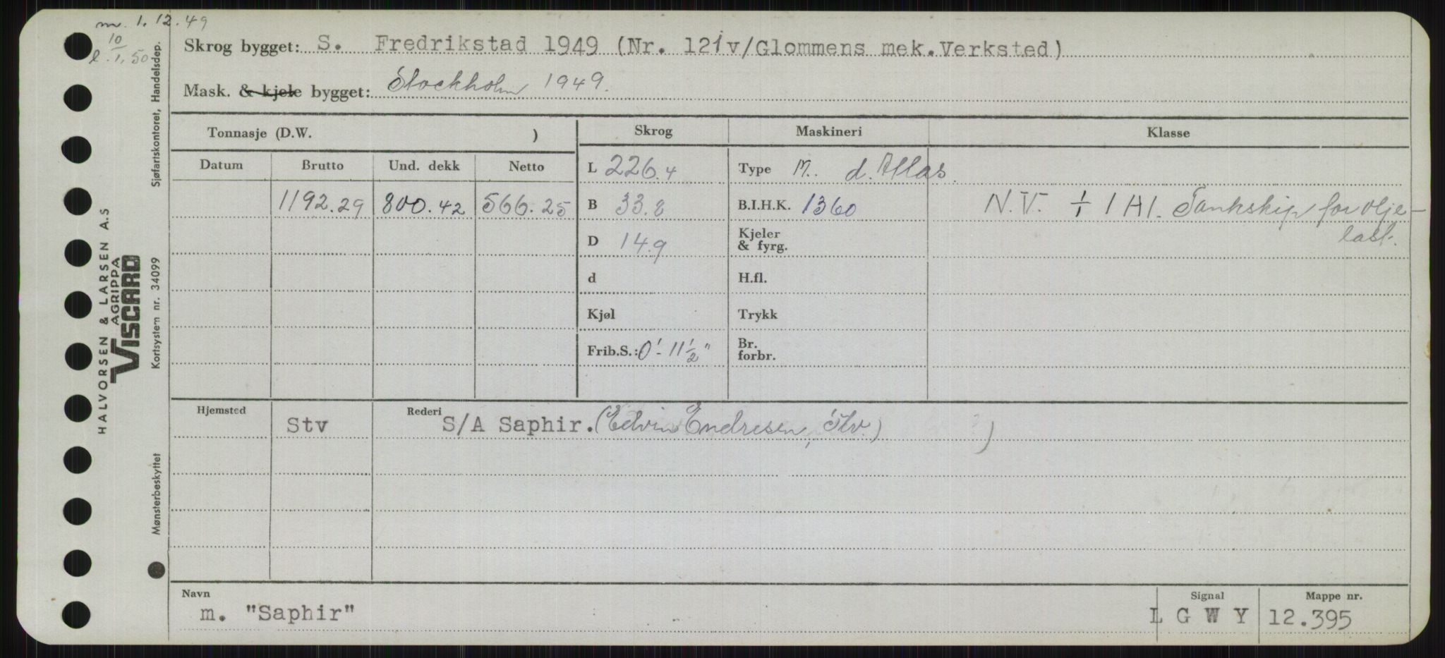 Sjøfartsdirektoratet med forløpere, Skipsmålingen, RA/S-1627/H/Hb/L0004: Fartøy, O-S, p. 293