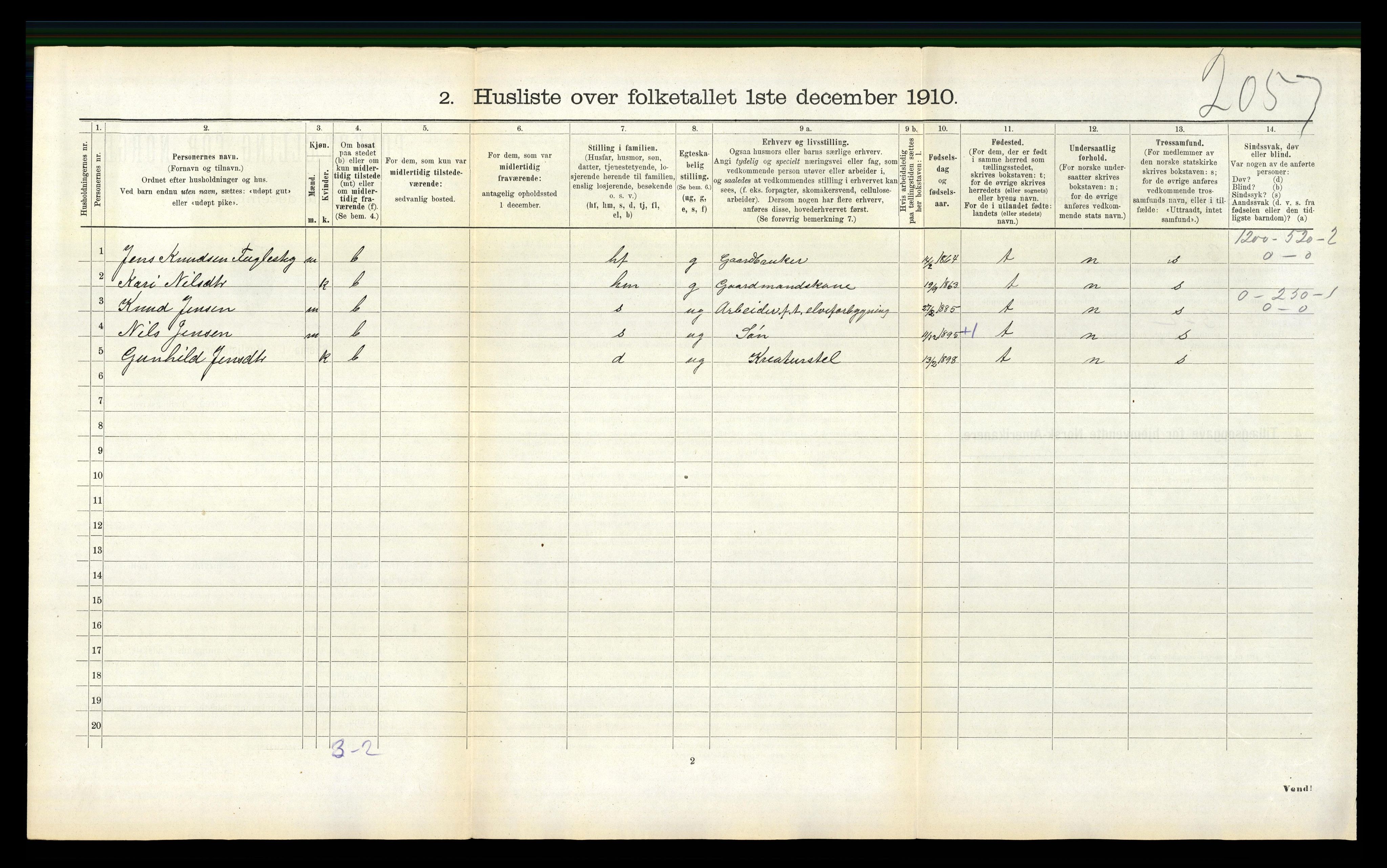 RA, 1910 census for Luster, 1910, p. 312