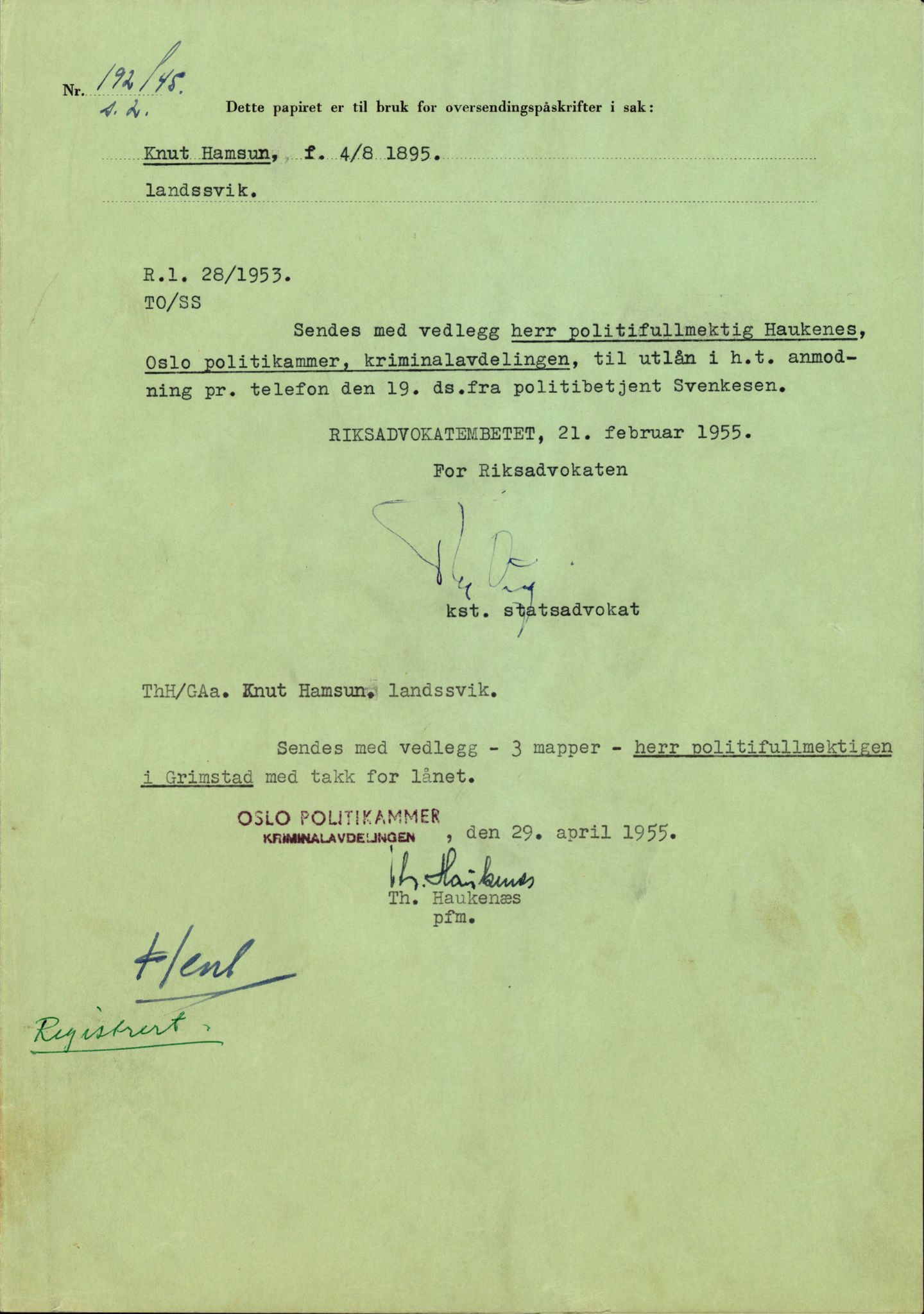 Landssvikarkivet, Arendal politikammer, RA/S-3138-25/D/Dc/L0029: Anr. 192/45, 1945-1951, p. 26