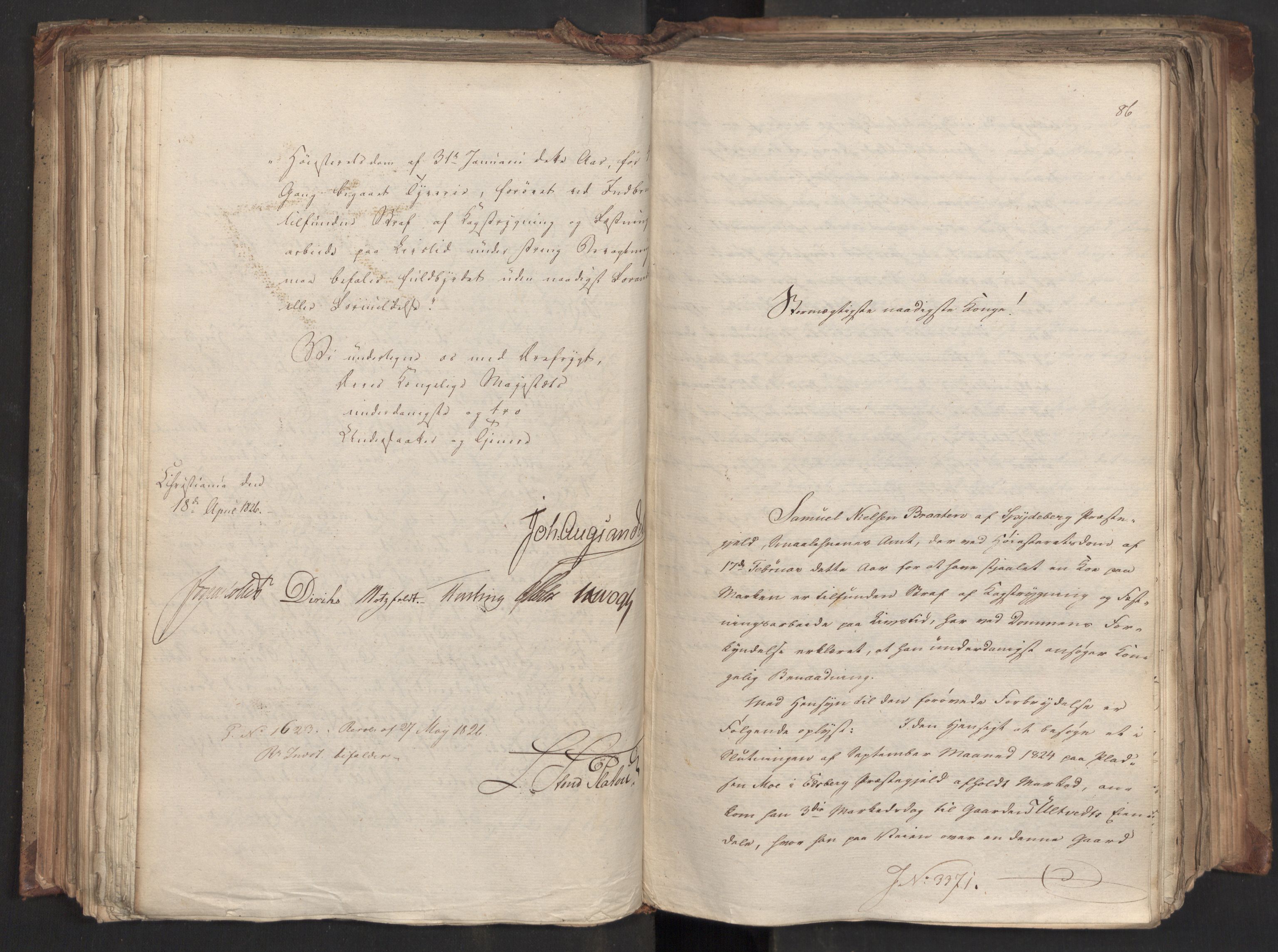 Statsrådsavdelingen i Stockholm, AV/RA-S-1003/D/Da/L0046: Regjeringsinnstillinger nr. 3308-3500, 1826, p. 183