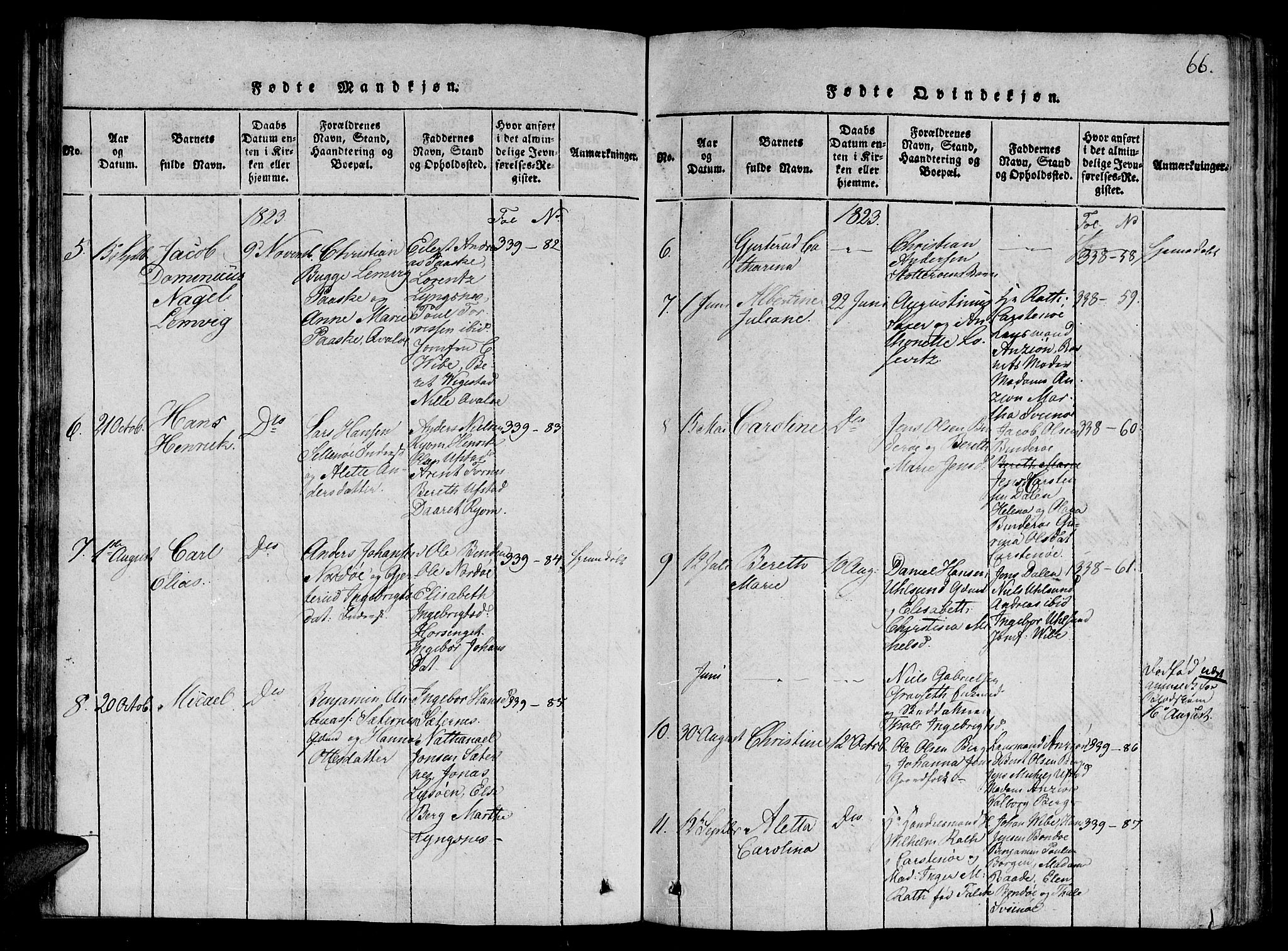 Ministerialprotokoller, klokkerbøker og fødselsregistre - Nord-Trøndelag, SAT/A-1458/784/L0667: Parish register (official) no. 784A03 /2, 1818-1829, p. 66