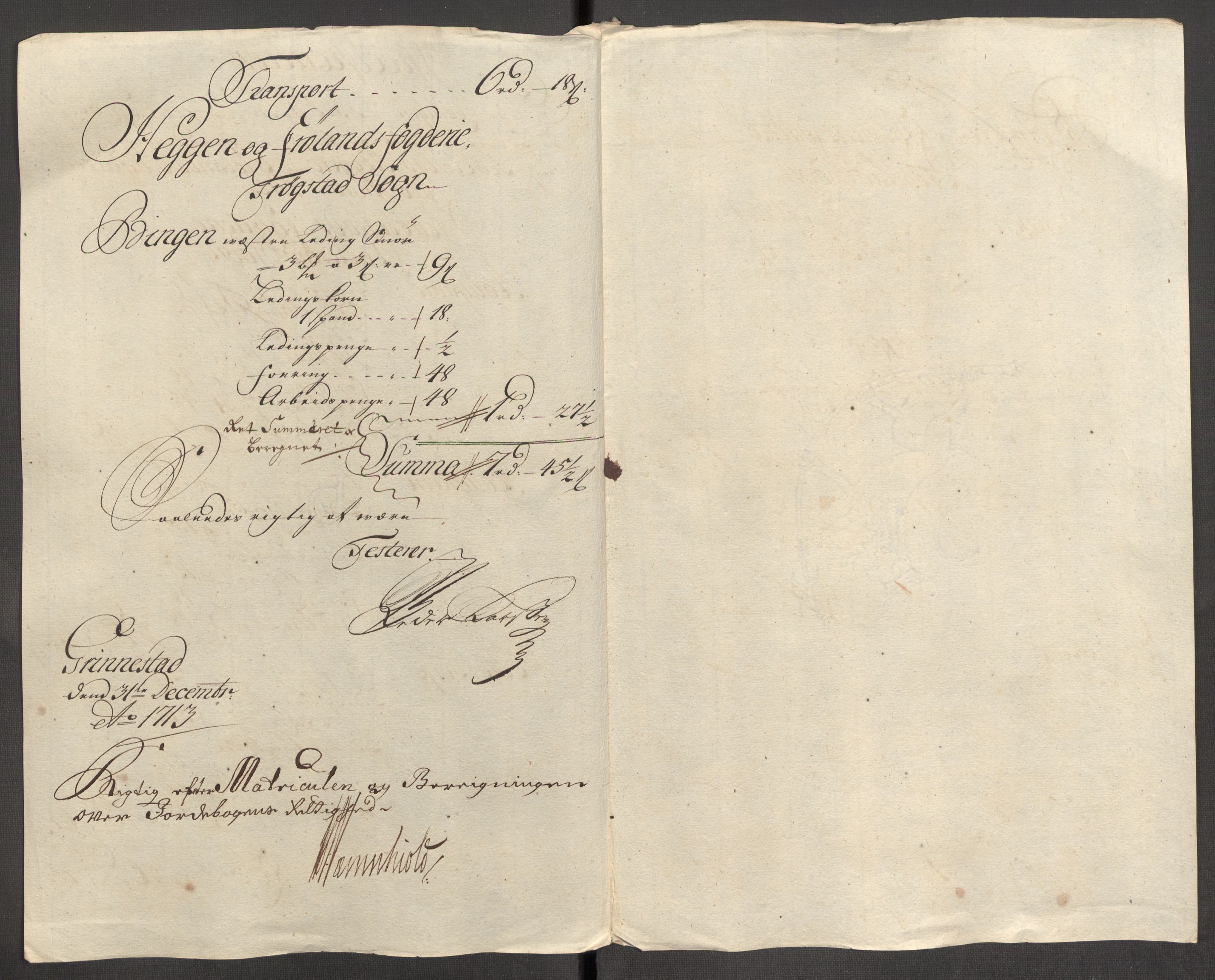 Rentekammeret inntil 1814, Reviderte regnskaper, Fogderegnskap, AV/RA-EA-4092/R07/L0307: Fogderegnskap Rakkestad, Heggen og Frøland, 1713, p. 113